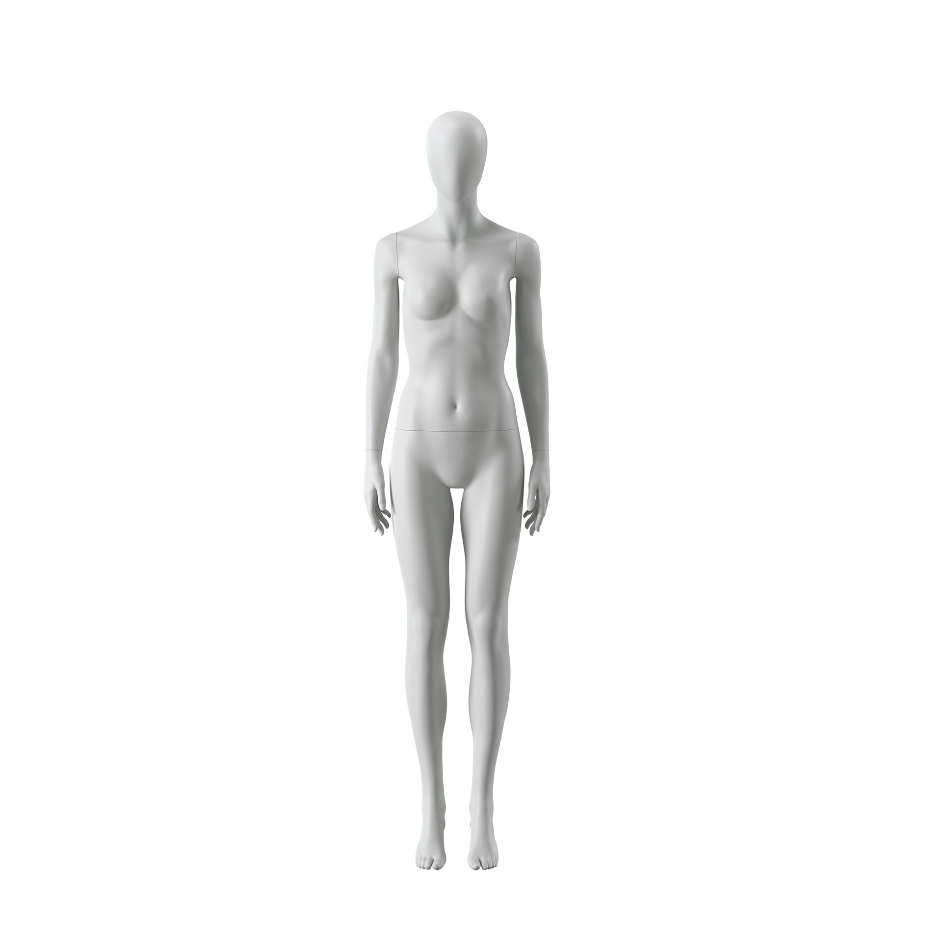 BINK - Maniquí femenino abstracto gris, con cabeza abstracta, base de vidrio, postura F014.
