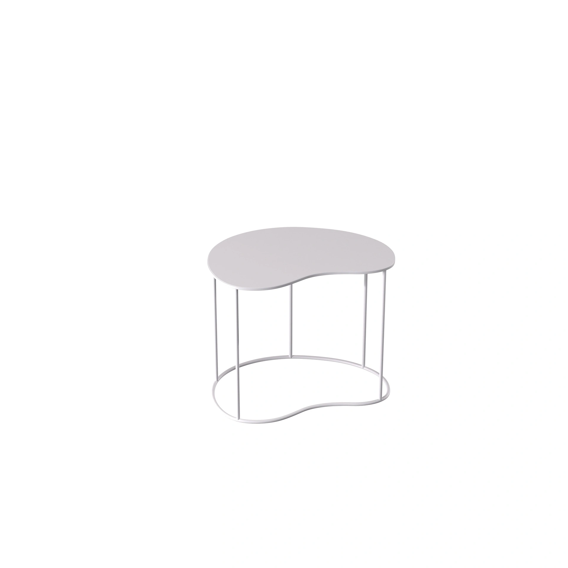 BINK - Beistelltisch 50x34xh42 cm, Metall Pulverbeschichtung weiß