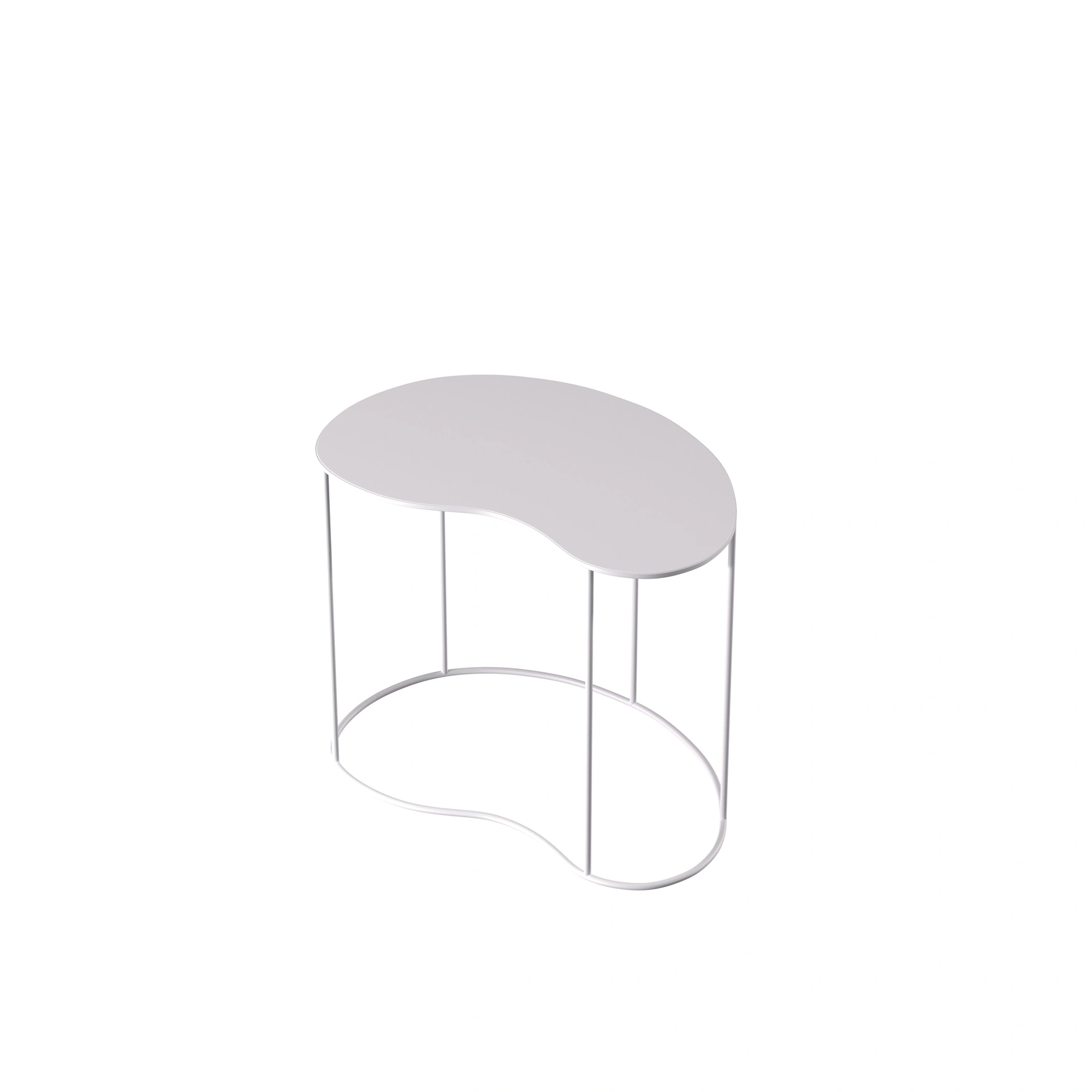 BINK - Beistelltisch 65x44xh50 cm, Metall Pulverbeschichtung weiß