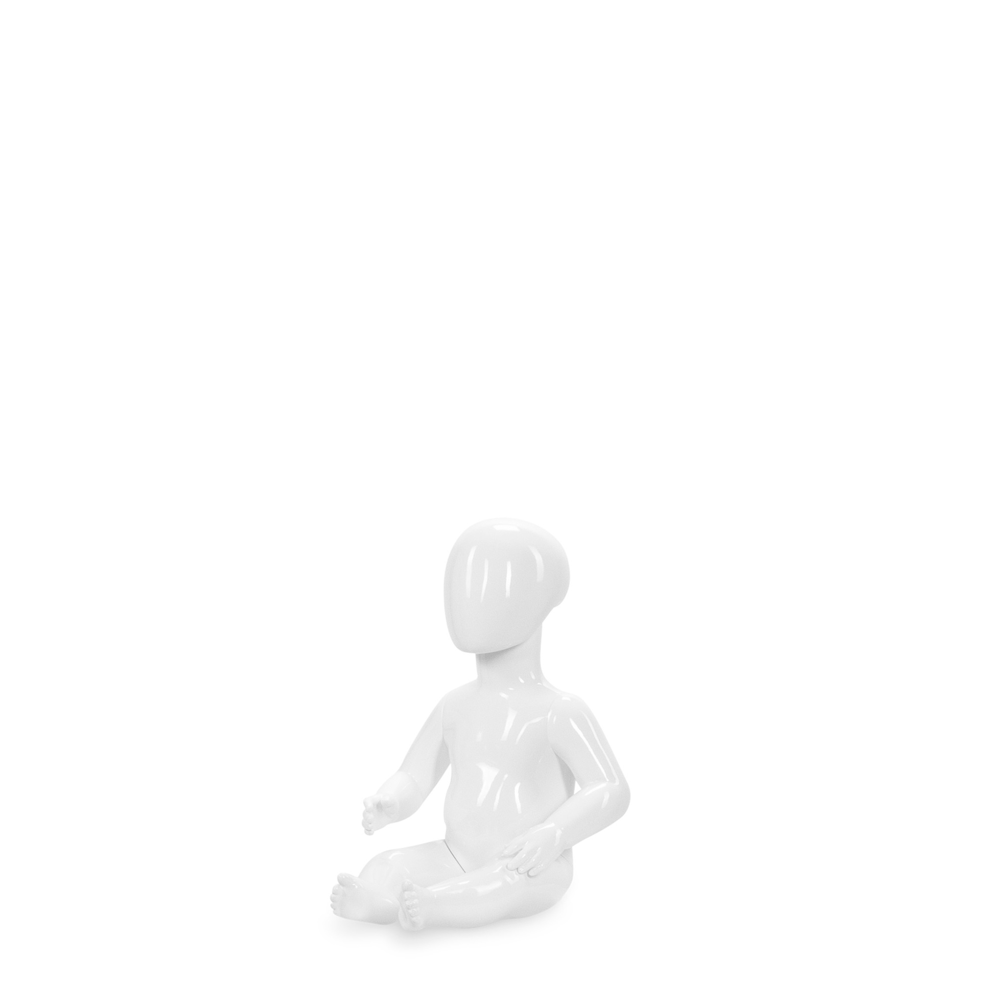 Maniquí niño sentado, cabeza abstracta, unisex 1-3