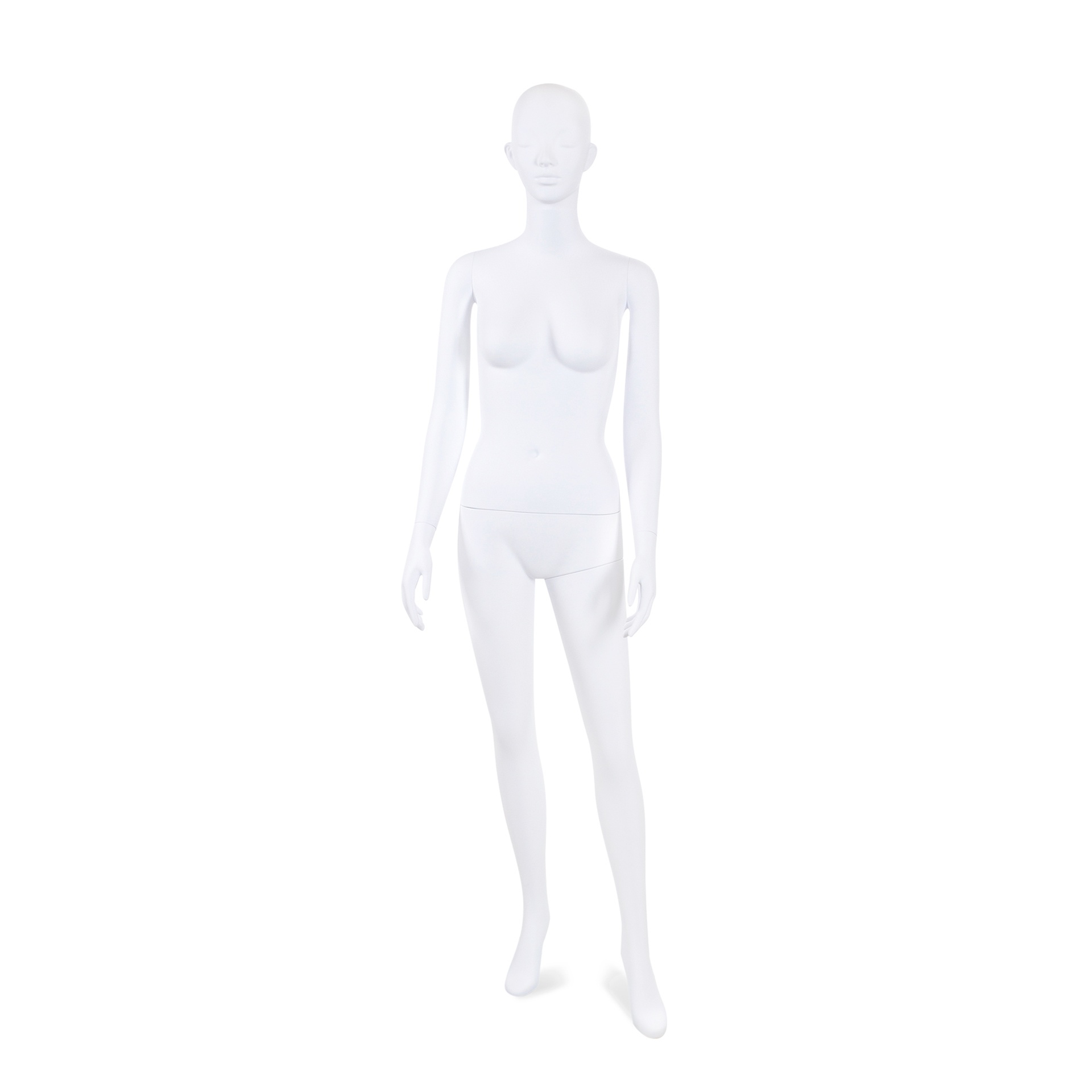 Unzerbrechliche Damen-Mannequin, abstraktes Kopf, recycelbares Mannequin aus ABS-Kunststoff, mattweiß, Pose 42