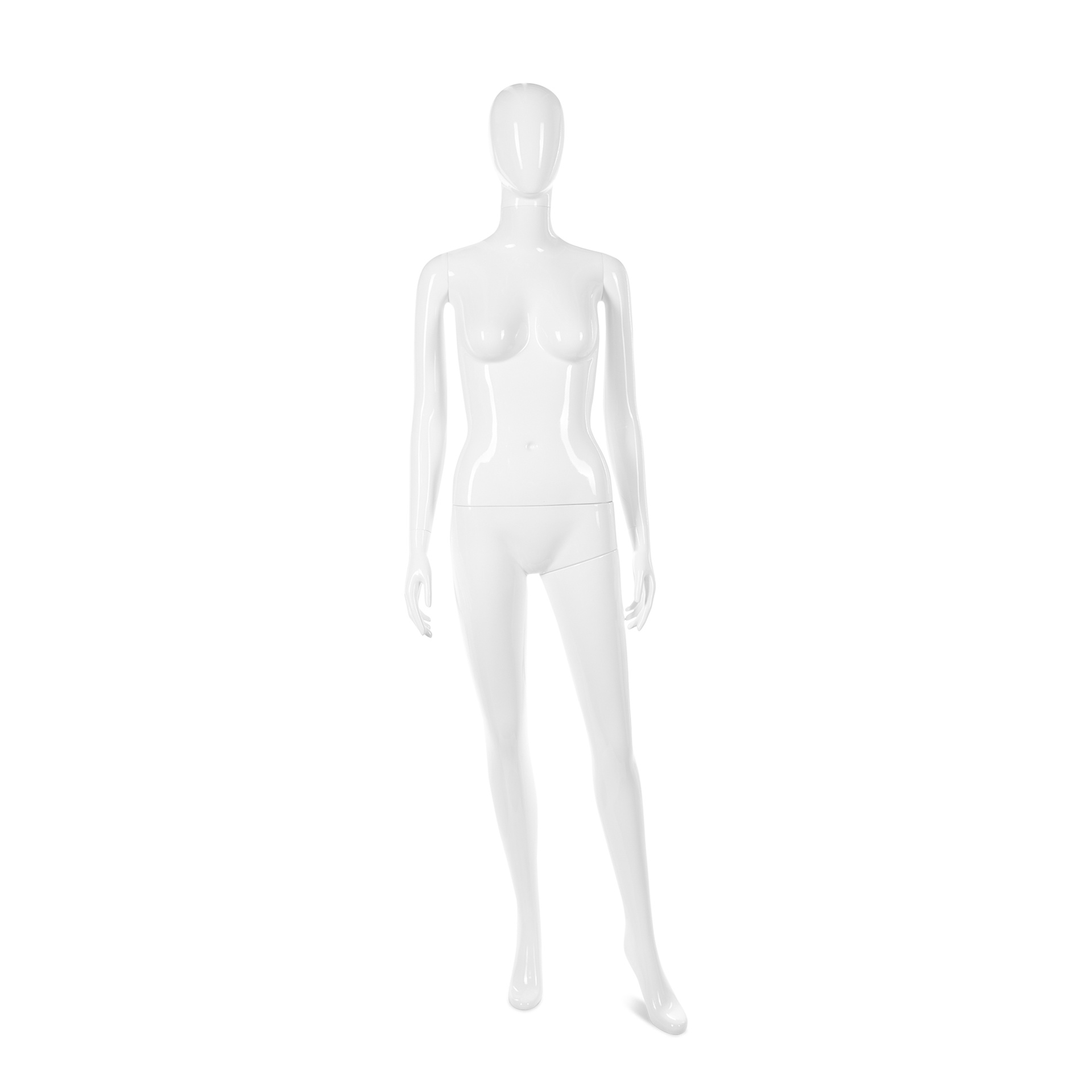 BINK - Onbreekbare dames mannequin, abstract hoofd, recycleerbare mannequin uit ABS plastic, glanzend wit, pose 42