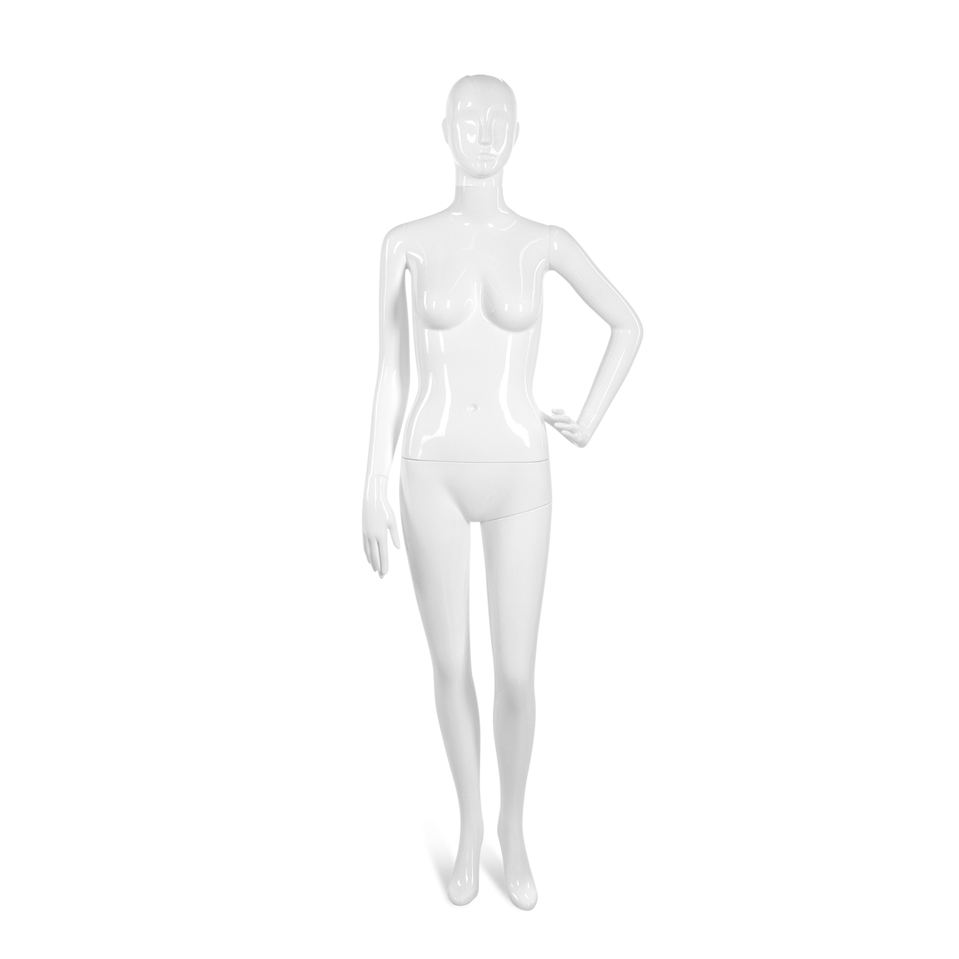 Maniquí mujer con cabeza abstracta, color blanco b