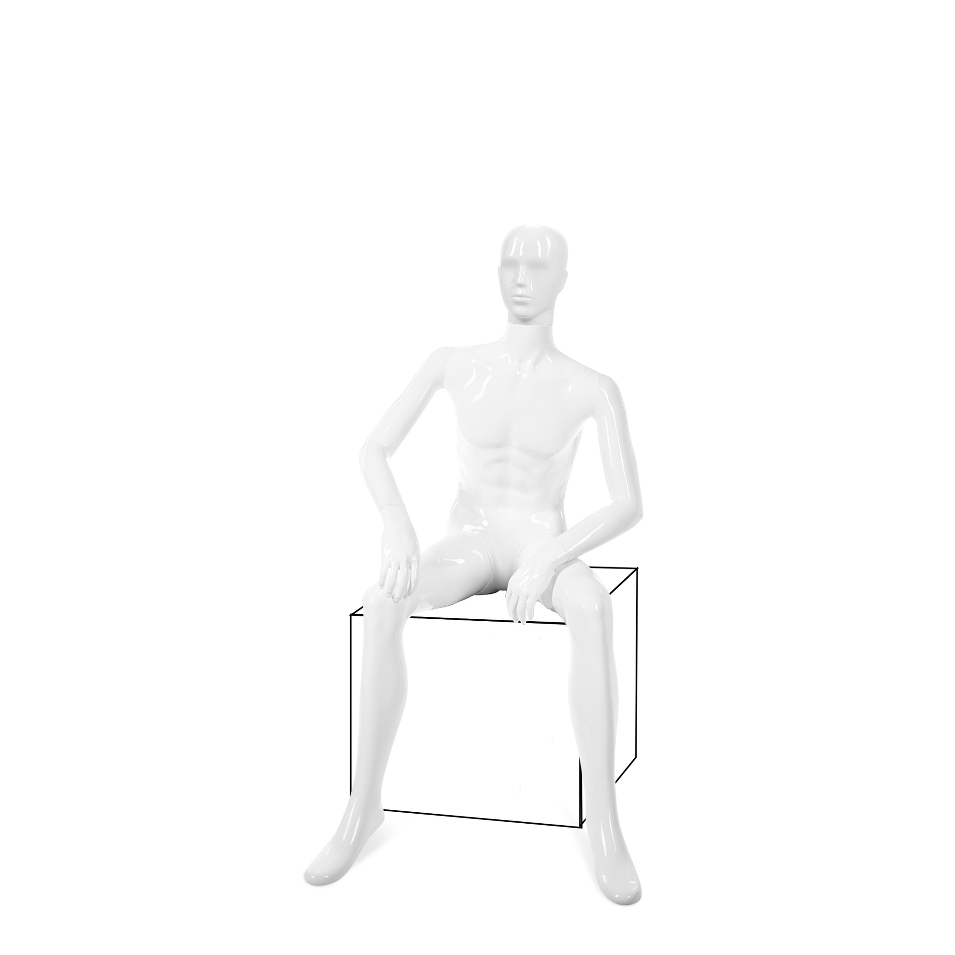 BINK - Maniquí de hombre, cabeza abstracta, blanco brillante