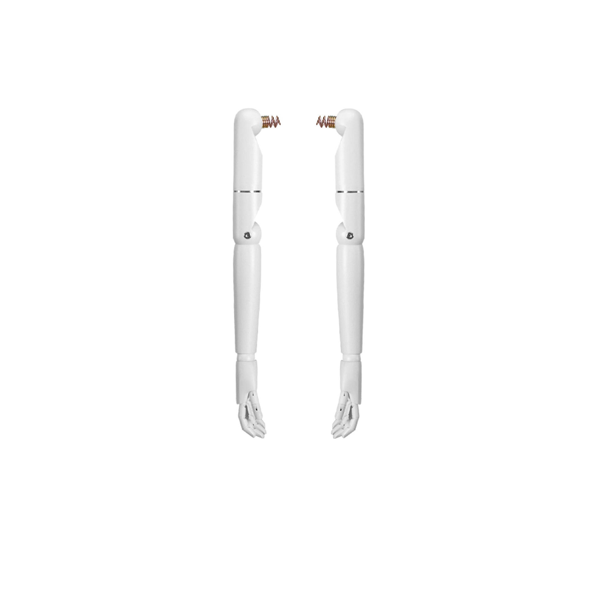 BINK - Paire de bras articulée, bois massif, pour torso couture enfant de 8 ans, finition peinture blanc