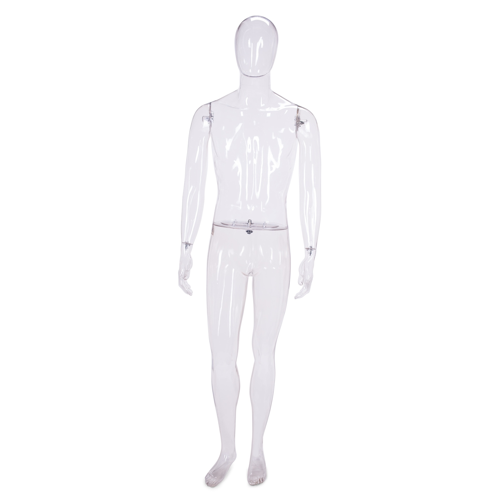 Maniquí masculino de escaparate, crystal, egg cabeza