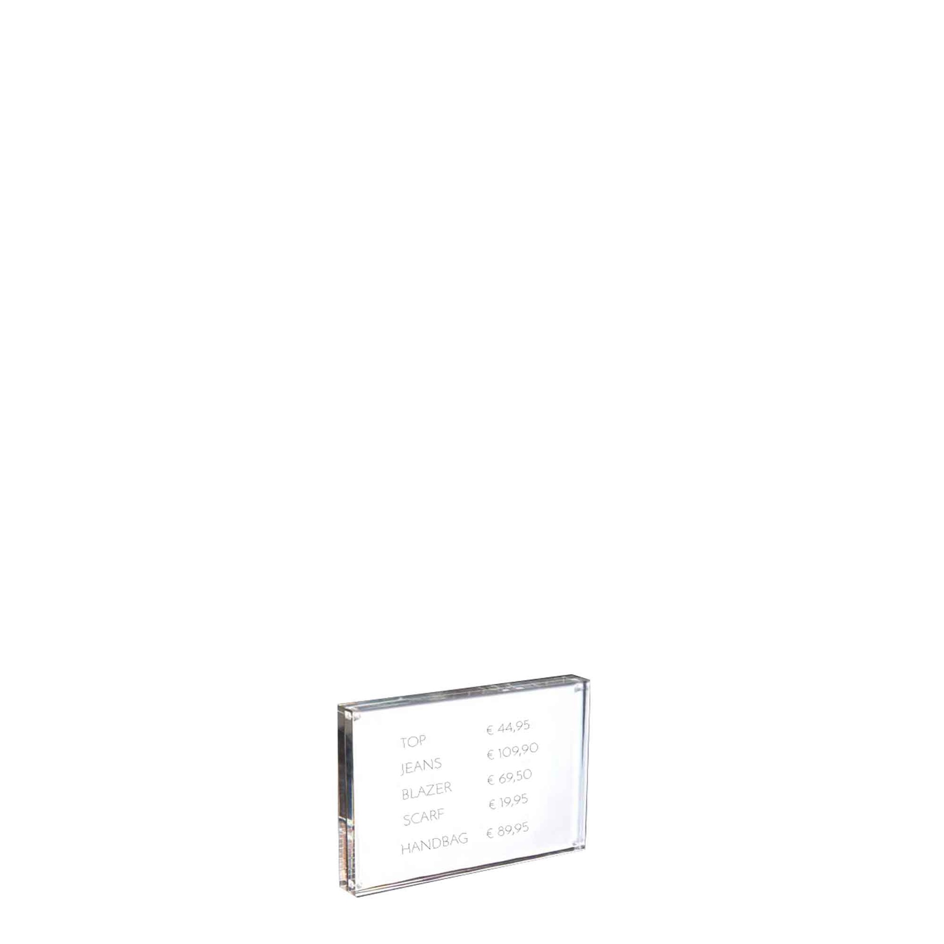 BINK - Price system con magnet, plexi, transparente