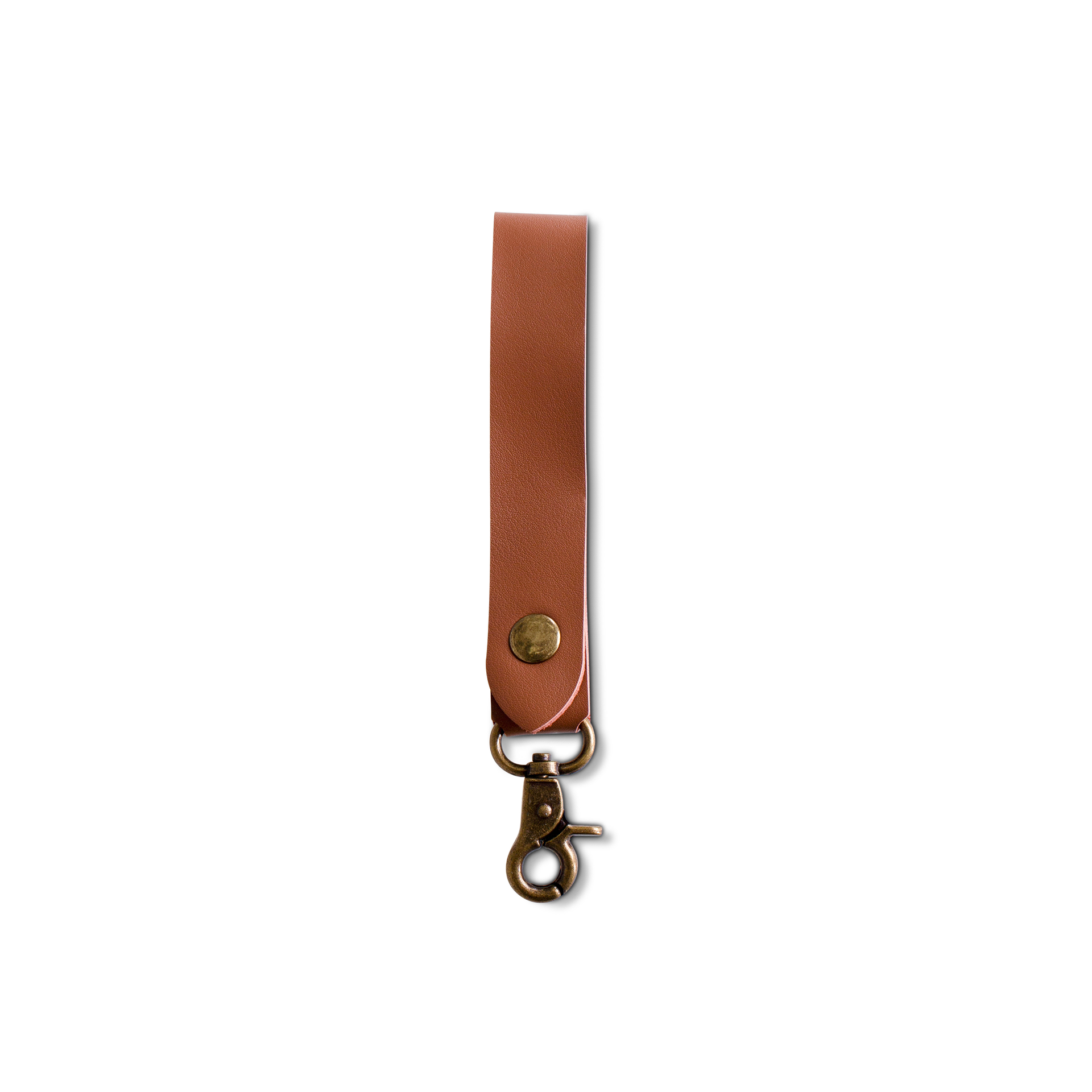 BINK - brown leather hangloop with press button and clip - 10 Stück
