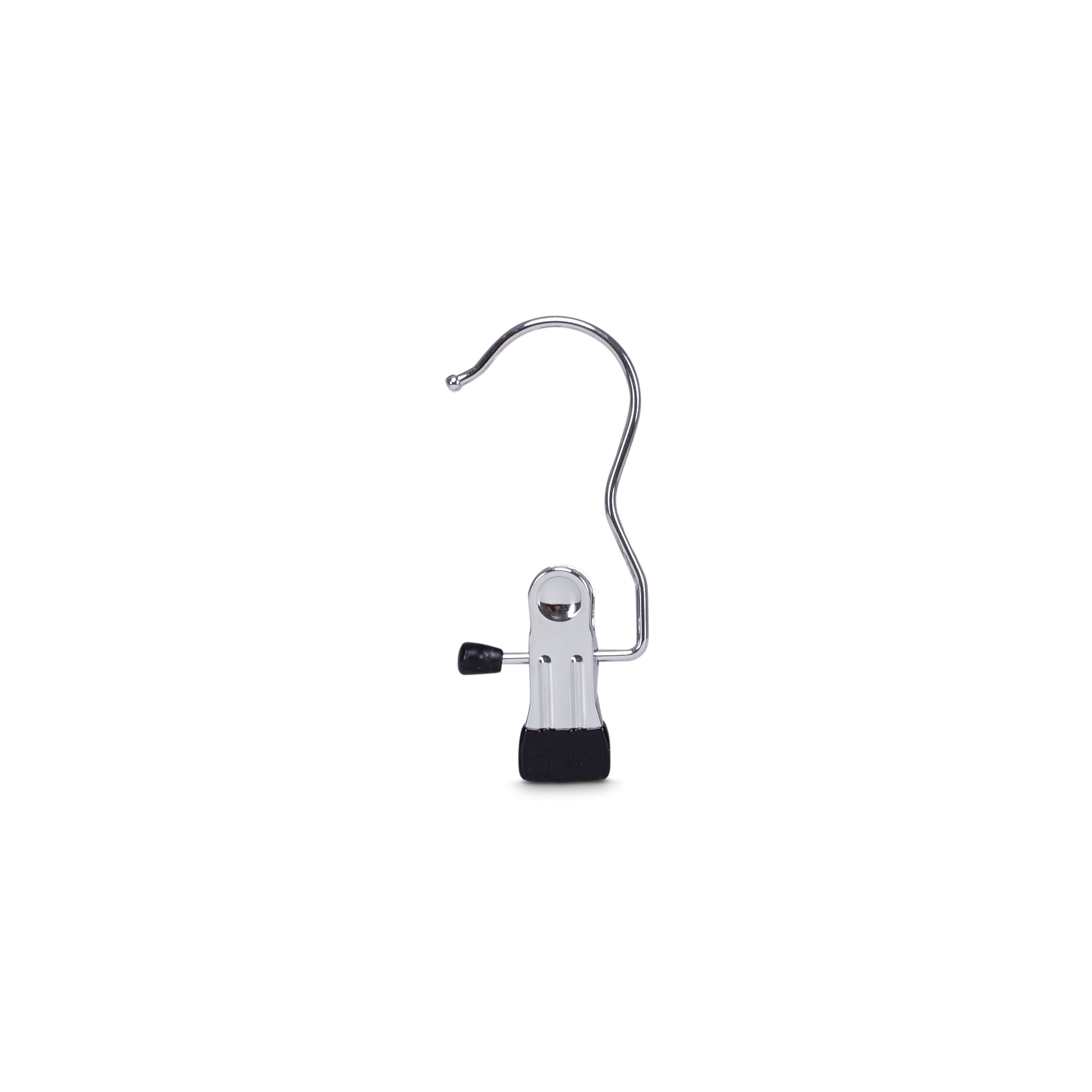 BINK - Metal peg clothes hanger, 1 clip, for scarfs and other accessories, chromed metal - box of 50 pcs