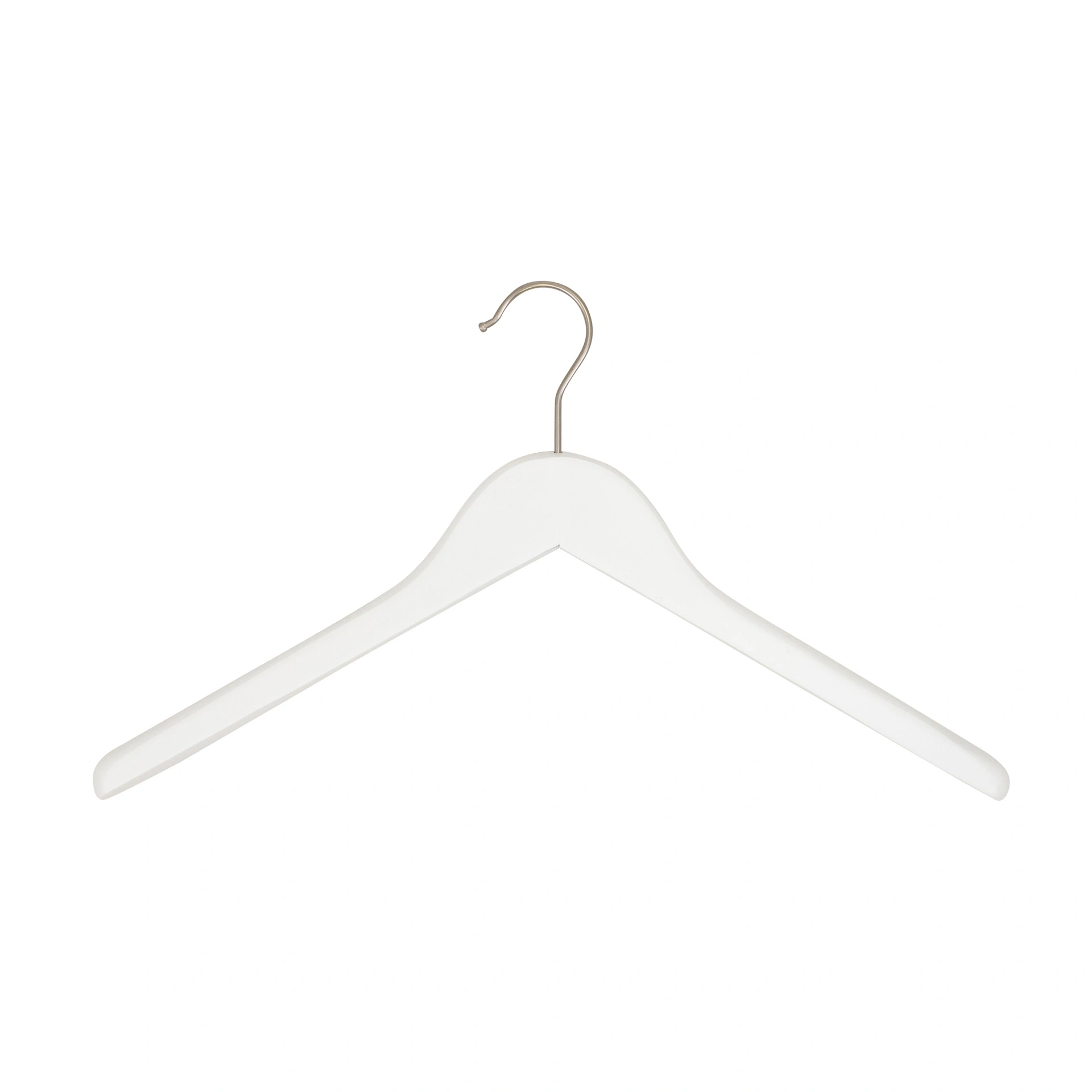 BINK - Cloth hanger, lotus wood, hook nickel, white mat - Box mit 50 Stück.