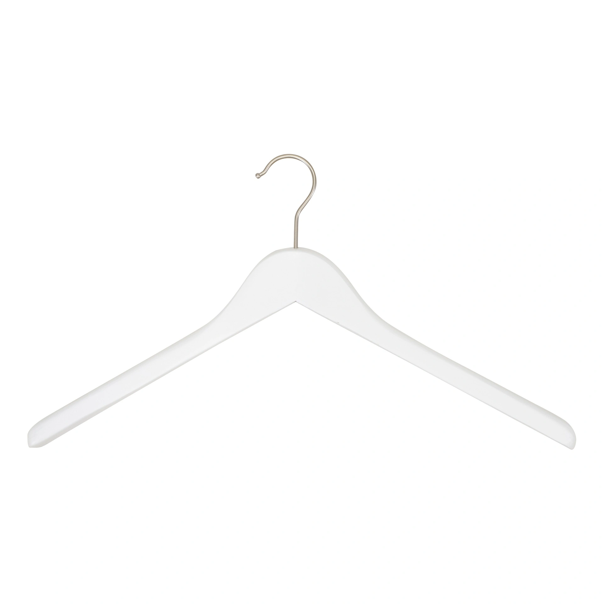BINK - Cloth hanger, lotus wood, hook nickel, white mat - Box mit 50 Stück