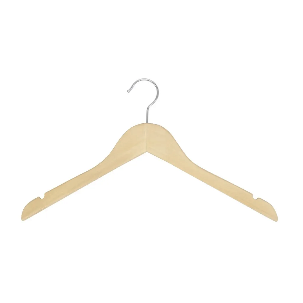 BINK - Clothes hanger for women's clothes, lotus wood, clear varnish, 41 cm, matt hook - box of 100 pcs