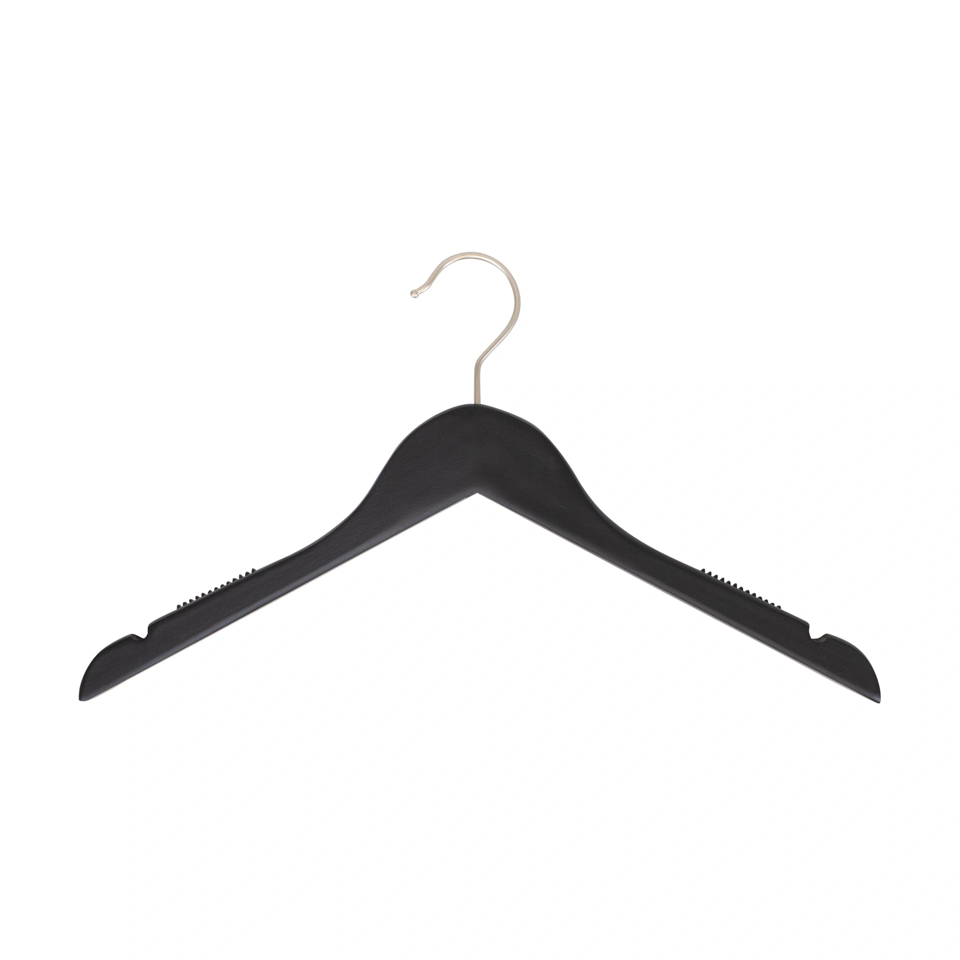 BINK - Percha negra con antideslizante para blusas/camisas, 41 cm de ancho, gancho de níquel - caja de 100 unidades.