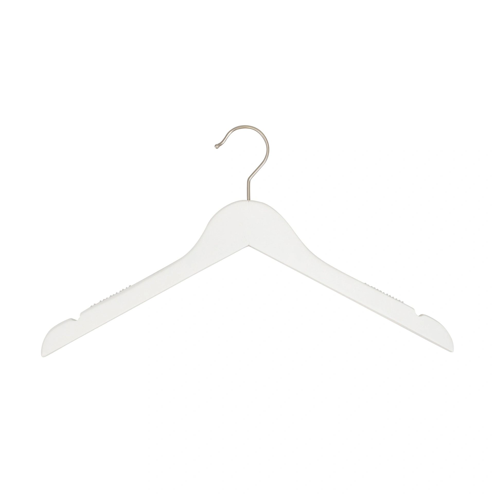 BINK - Percha blanca con antideslizante para ropa de dama, ancho de 41 cm, gancho de níquel - caja de 100 unidades.