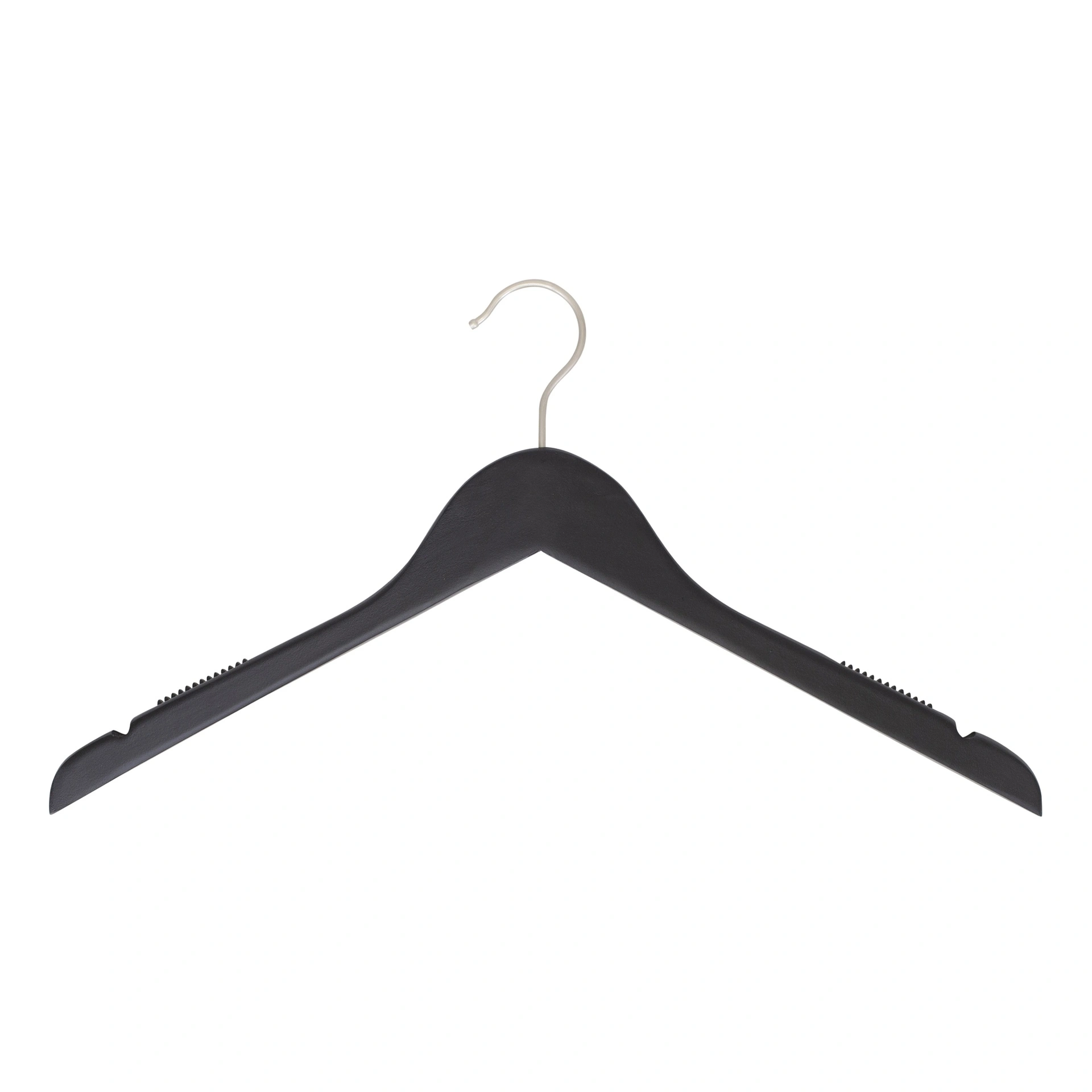 BINK - Percha negra con antideslizante para blusas/camisas, 44 cm de ancho, gancho de níquel - caja de 100 unidades