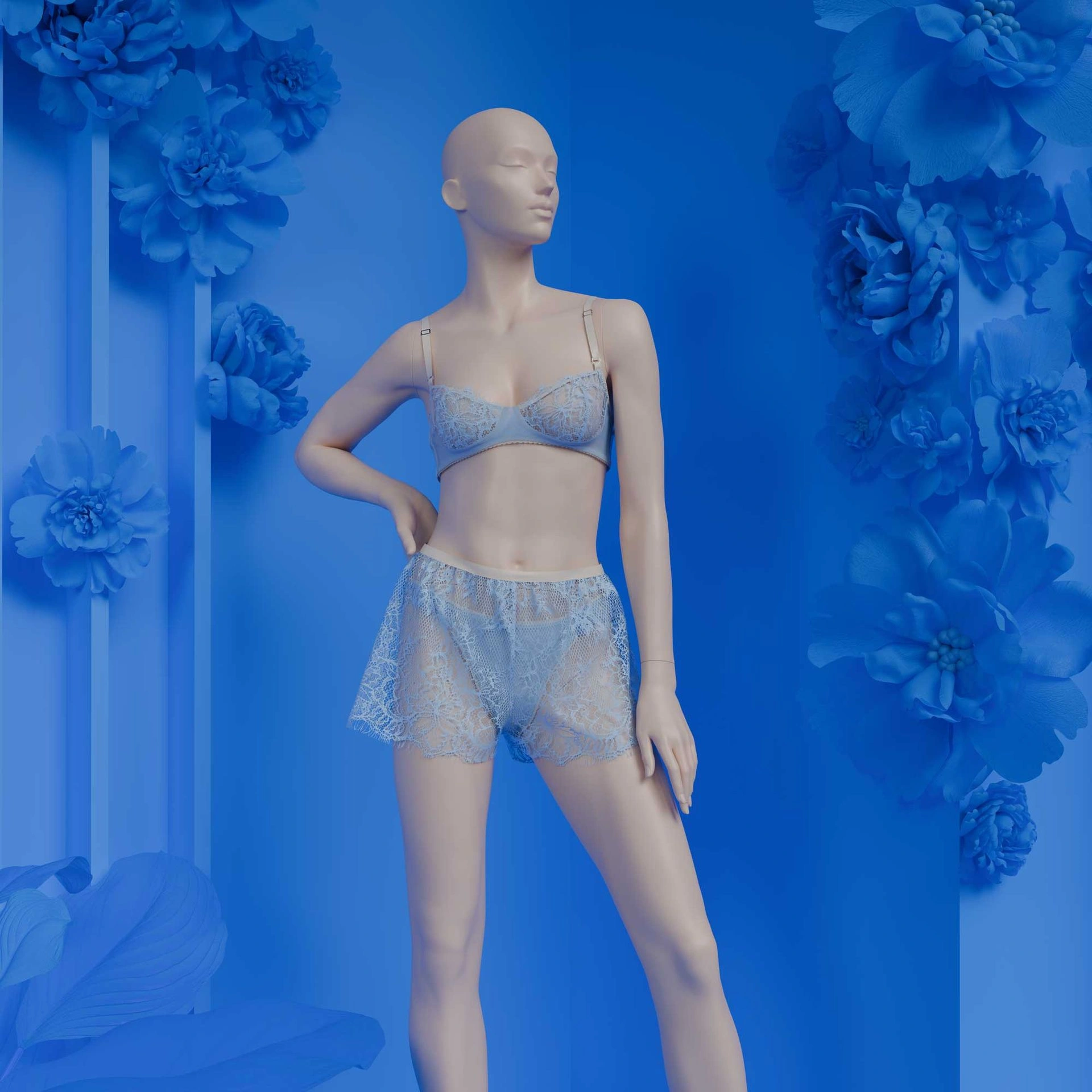 Lingerie mannequin dame B-cup huidskleur staande pose 06B 
