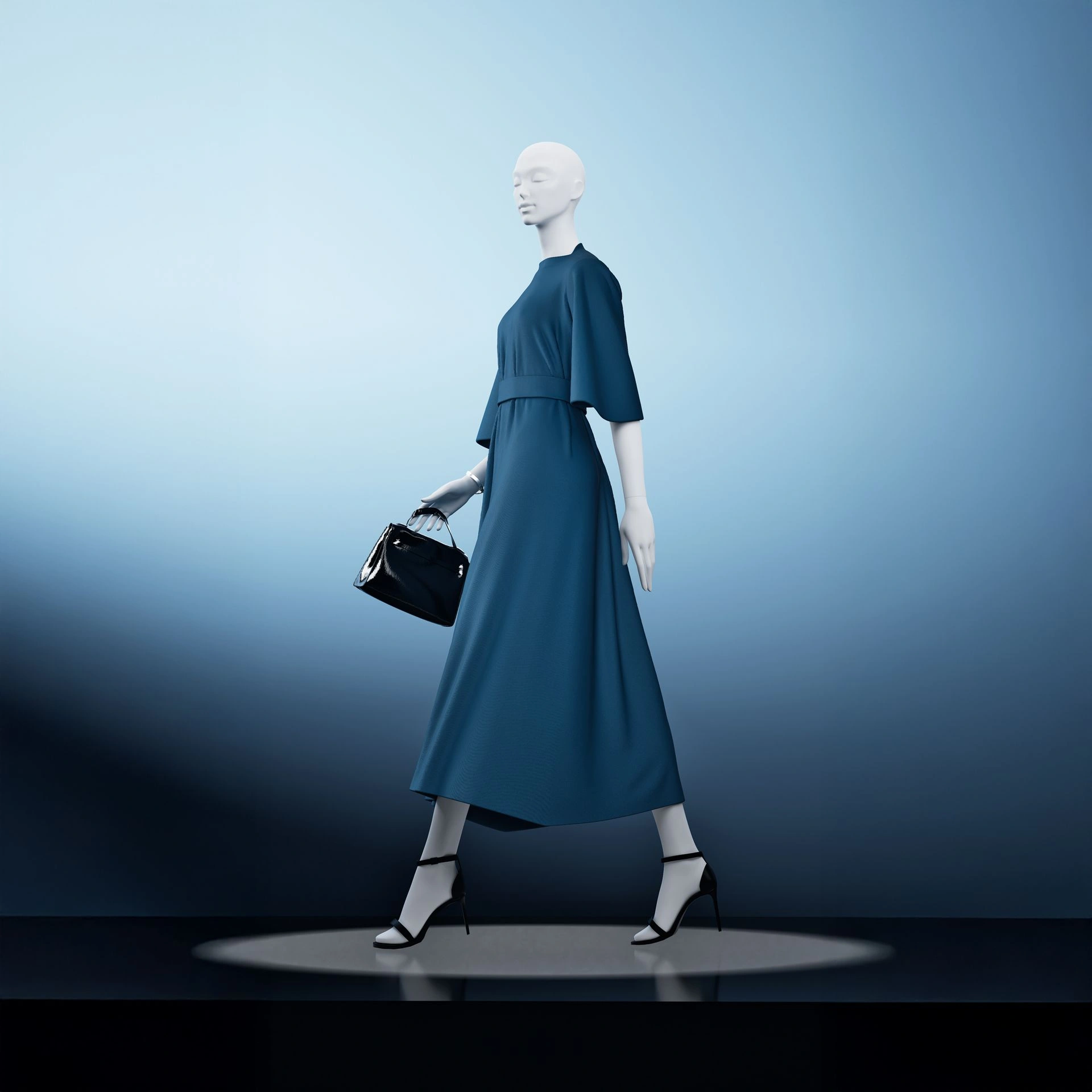 High fashion dames mannequin, wit mat, staande pose 06