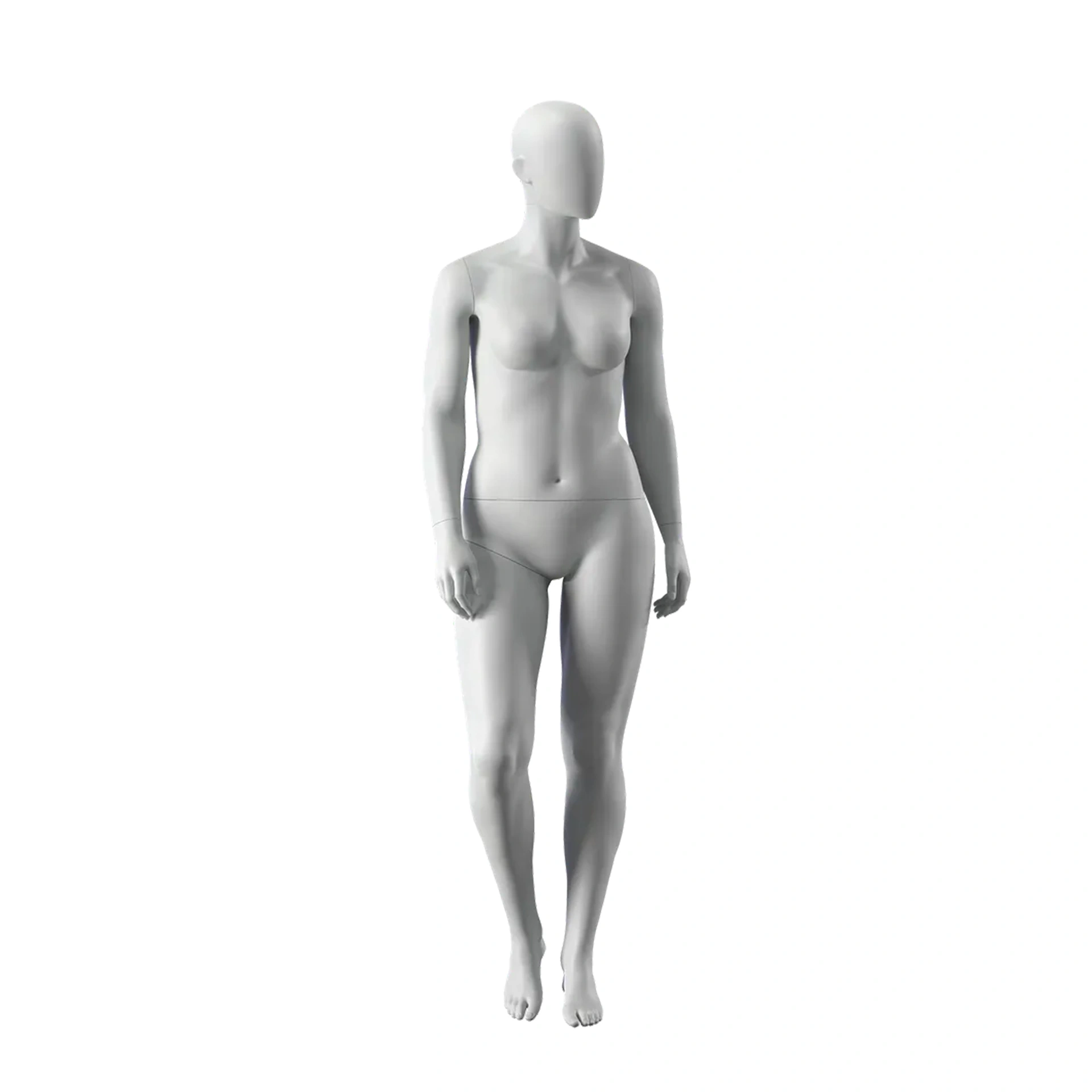 BINK - Volslanke sport dames mannequin, grijs, abstract hoofd, staande pose 20