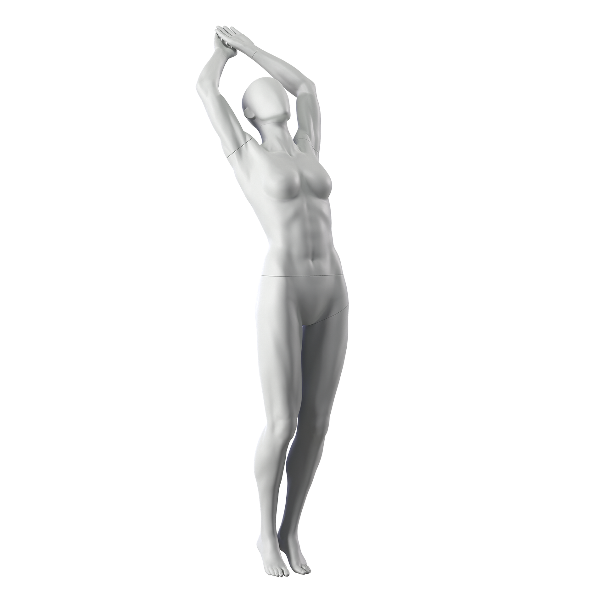 BINK - Tauchen Schaufensterpuppe Dame, grau, abstrakter Kopf stehende Pose 24