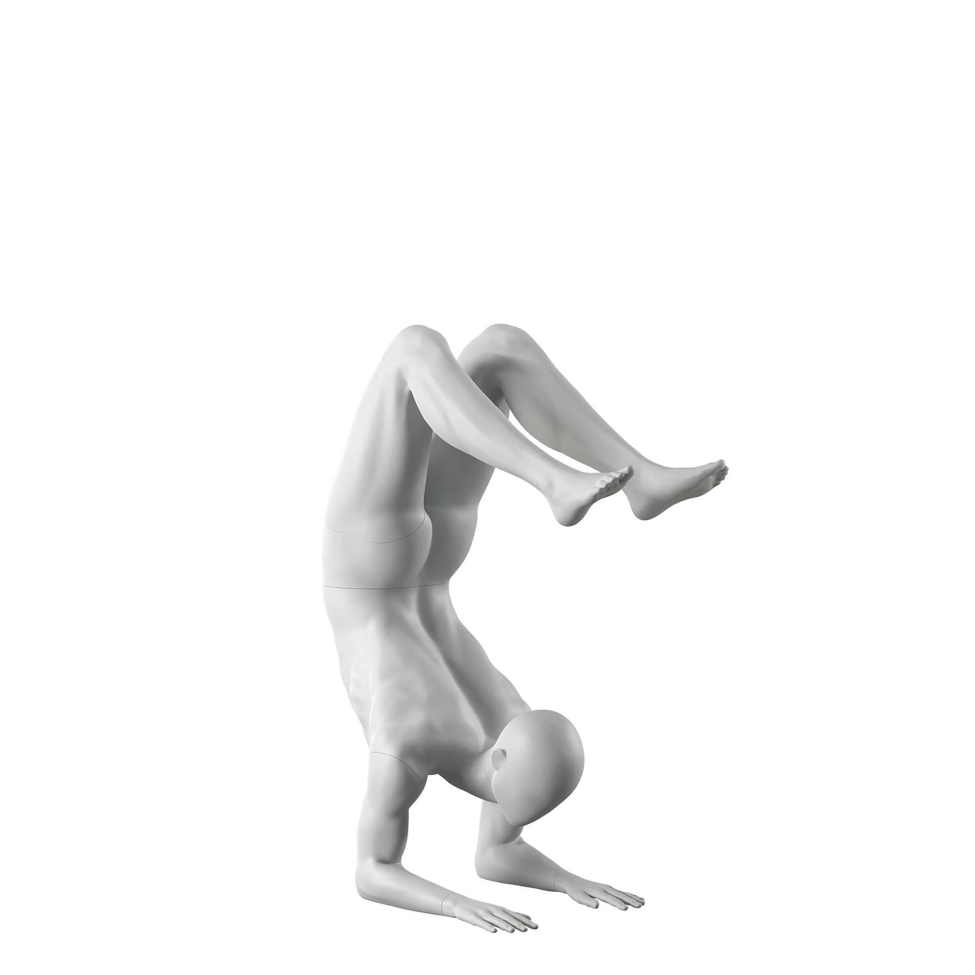 BINK - Yoga Schaufensterpuppe Herr, grau, abstrakter Kopf, Pose 308