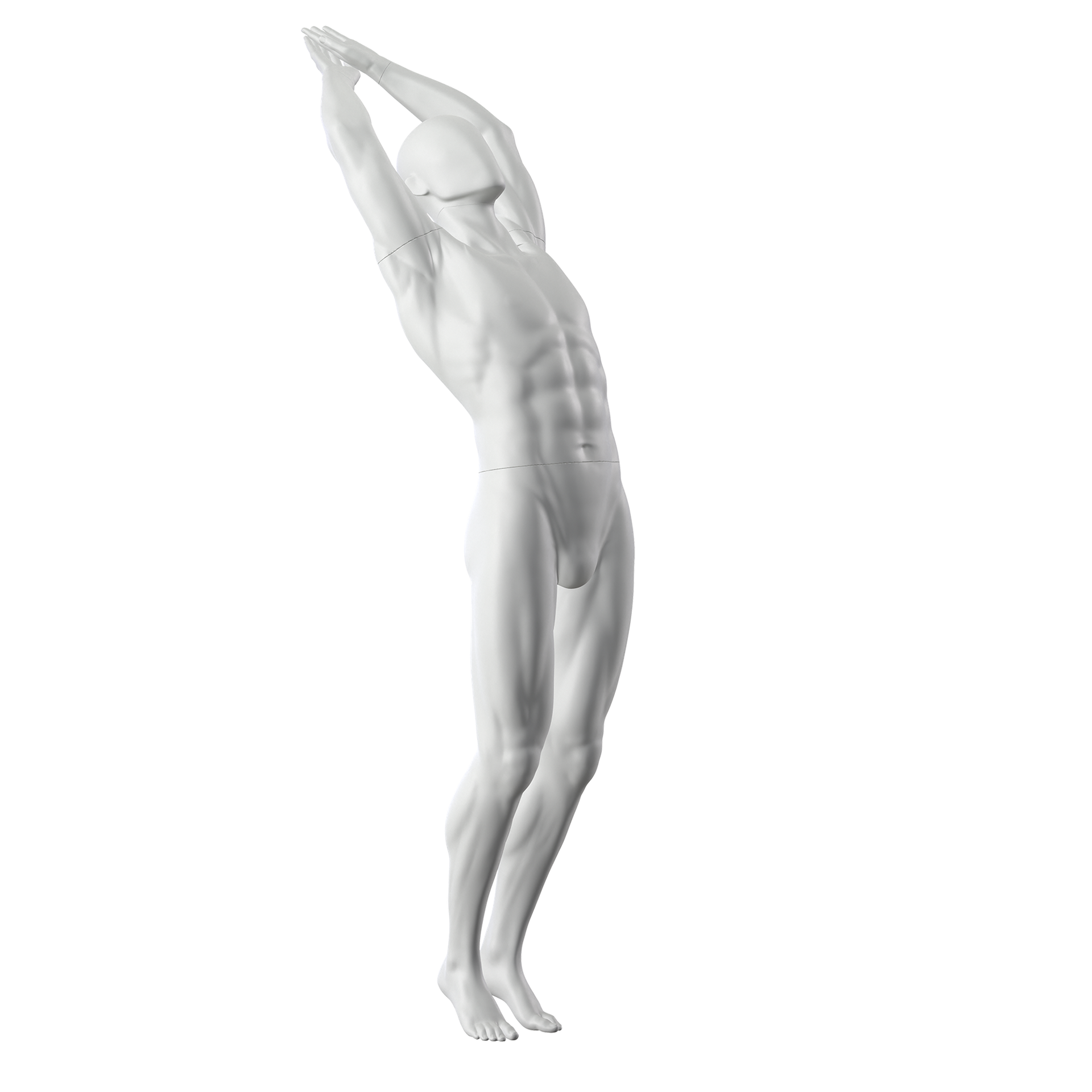 BINK - Diving sport mannequin, male, grey, abstract head, standing pose 325