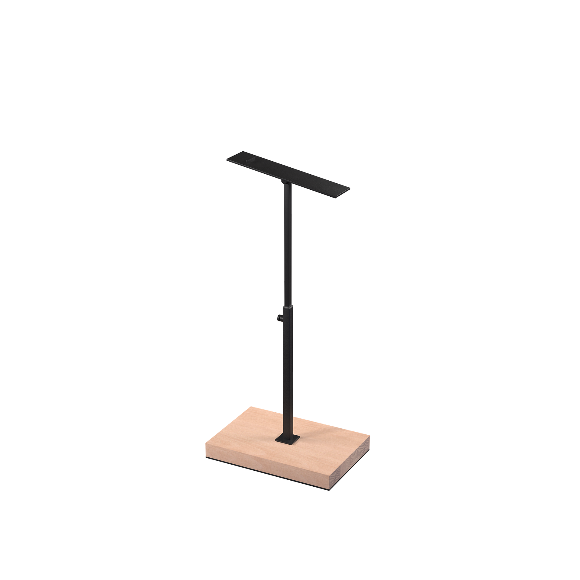 BINK - Schuhständer schwarz, höhenverstellbar, schwarz pulverbeschichteter Stahl mit Holzfuß
