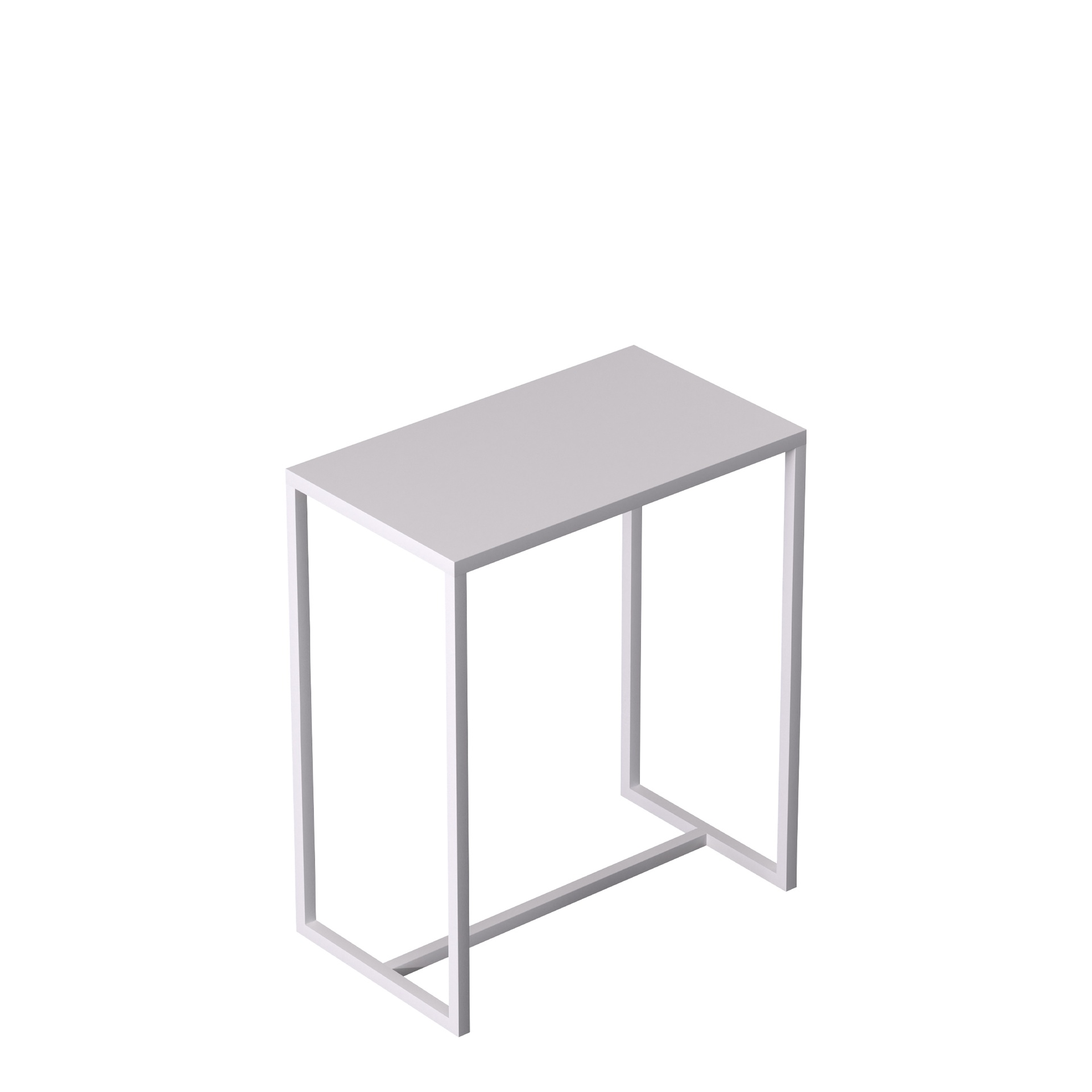 BINK - Table d'appoint 60x35xh70 cm, en métal blanc laqué