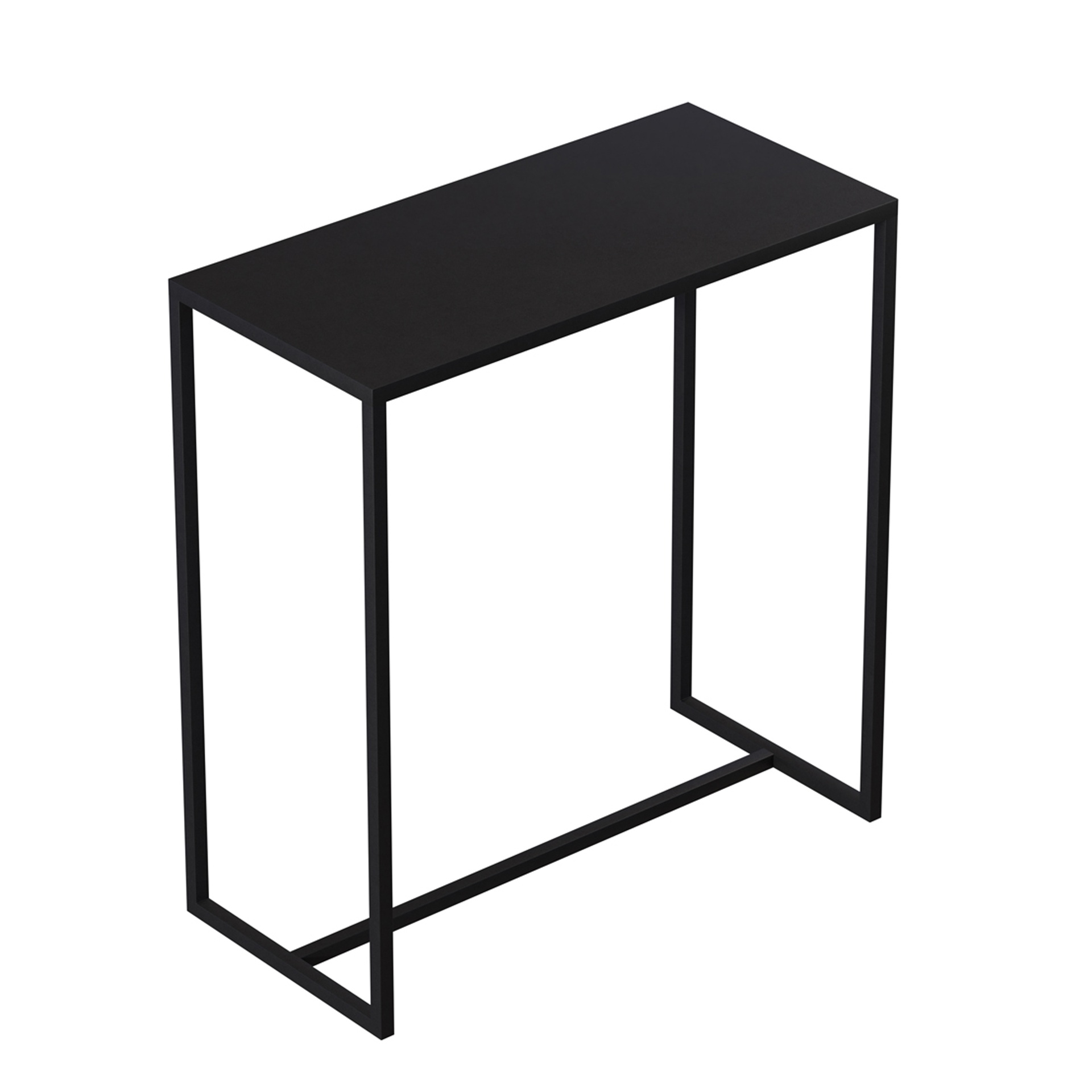 BINK - Beistelltisch 80x38xh85 cm, schwarz pulverbeschichtetes Metall