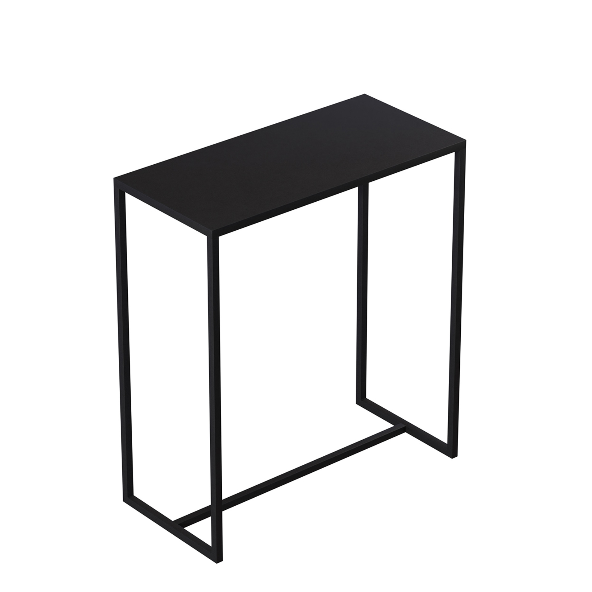 BINK - Table d'appoint 80x38xh90 cm, en métal noir laqué