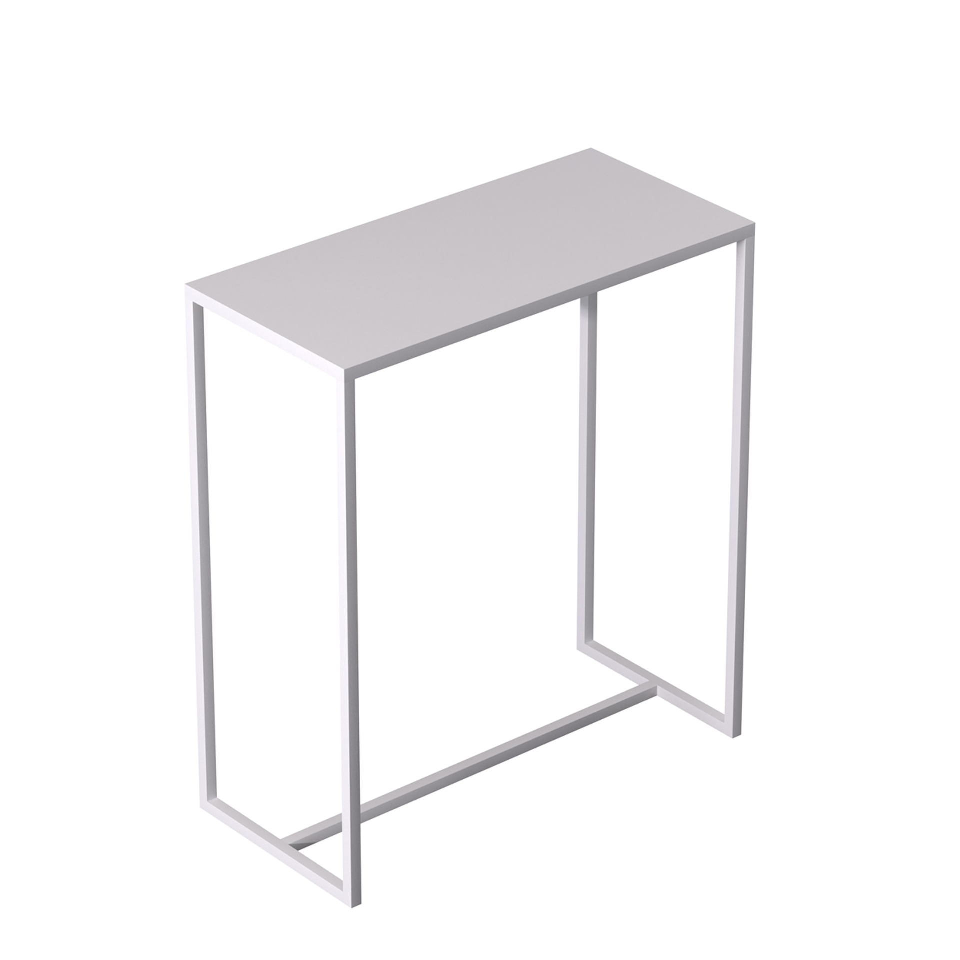 BINK - Table d'appoint 80x38xh90 cm, en métal blanc laqué