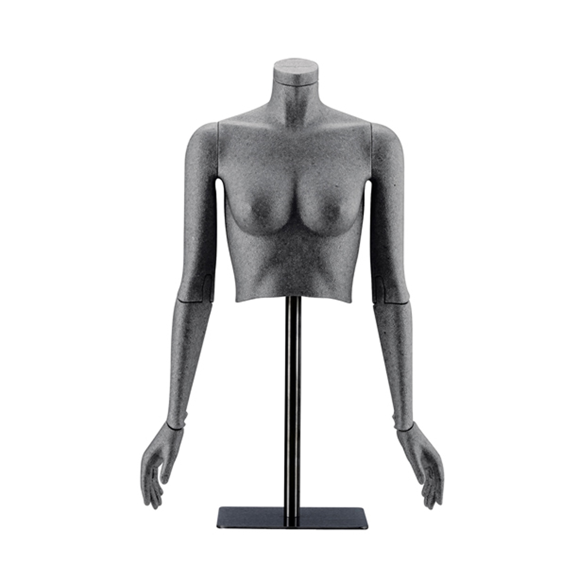 BINK - Buste flexible pour dames noir avec socle carré noir avec bouchon de cou