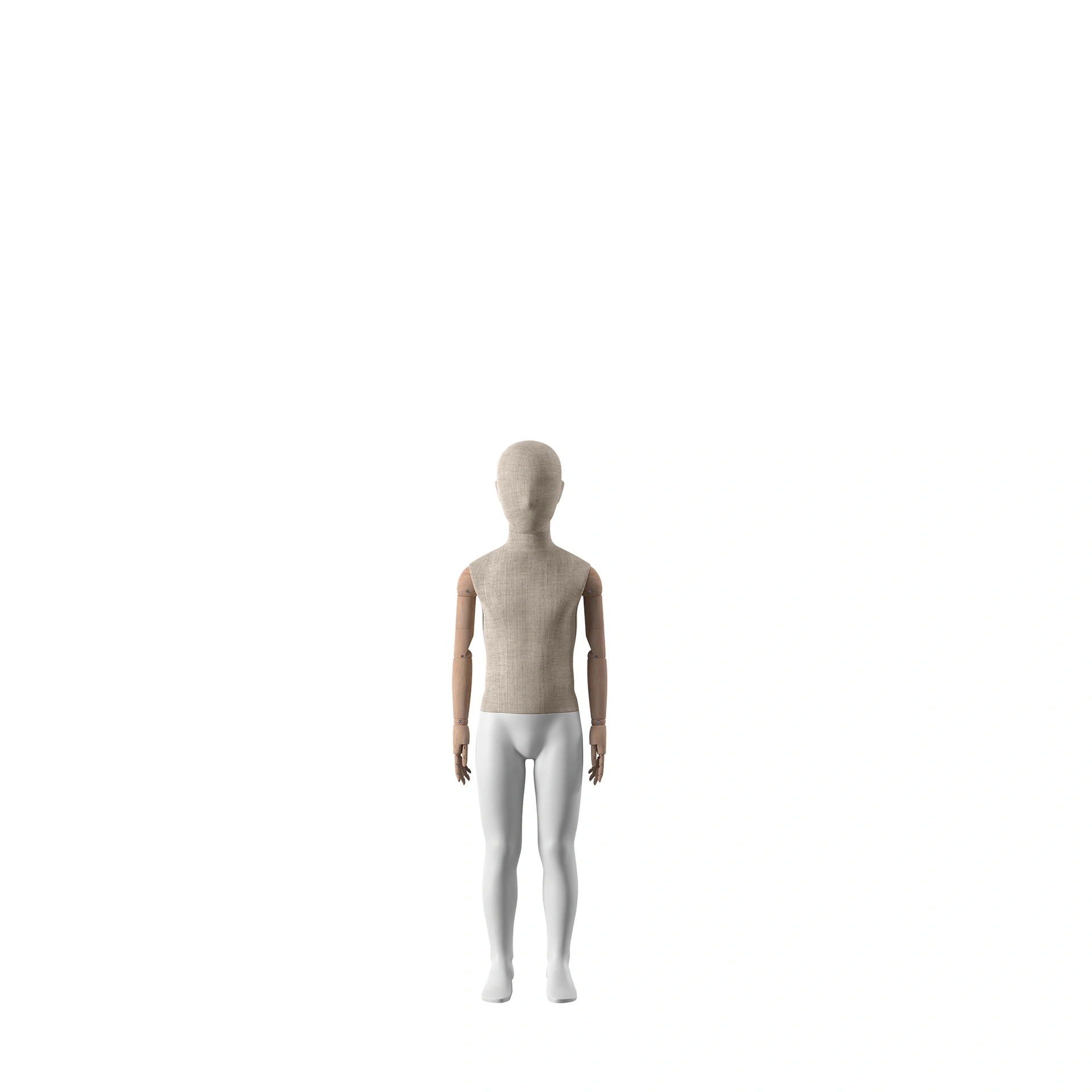BINK - Mannequin vintage, enfant, bras en bois, recouvert de tissu, 6 ans, pose debout 72
