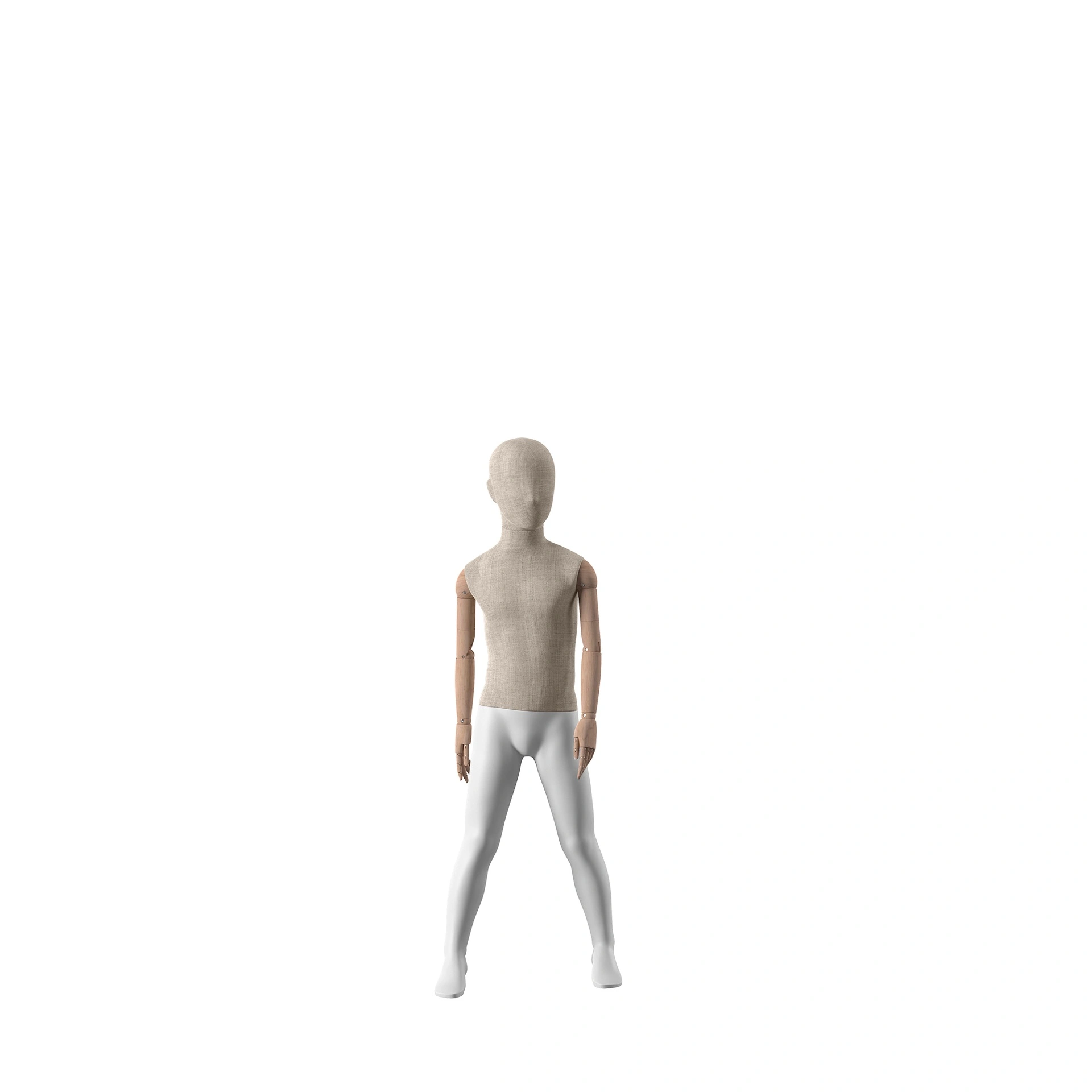 BINK - Mannequin vintage, enfant, bras en bois, recouvert de tissu, 6 ans, pose debout 73