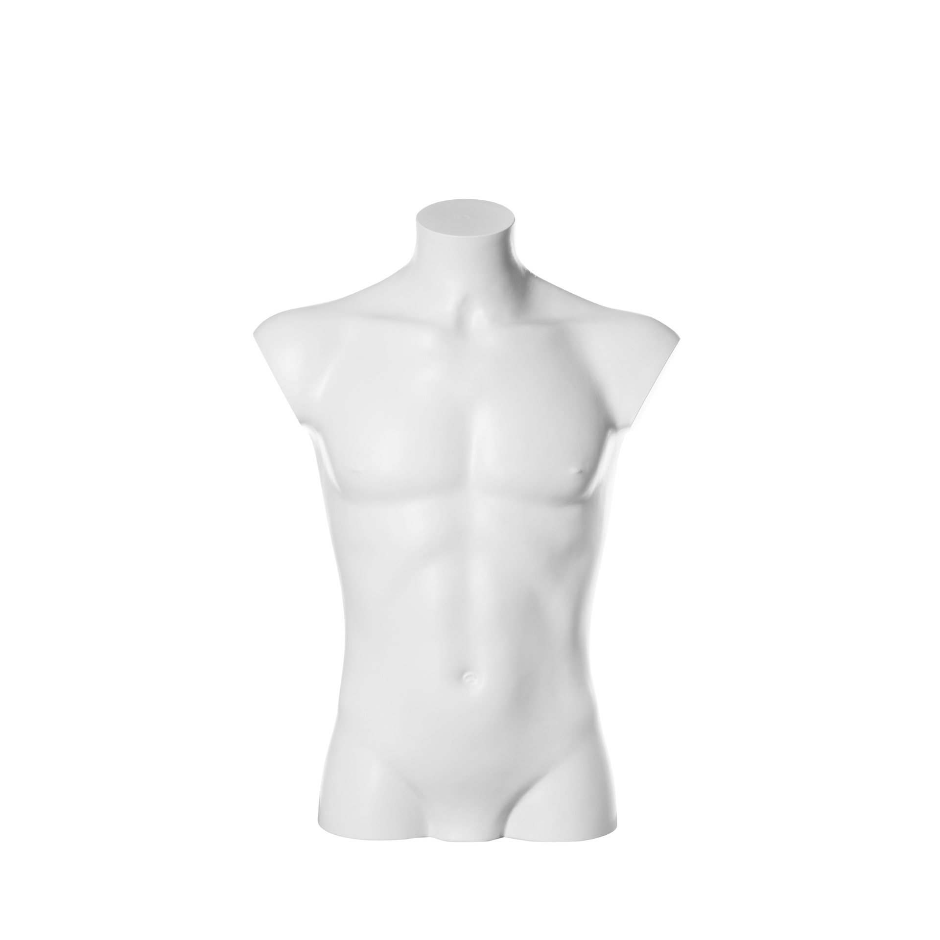 BINK - Plastic mannequin bust, type untill scrotch, male, white recyclable plastic, pose 2005UCE_WH