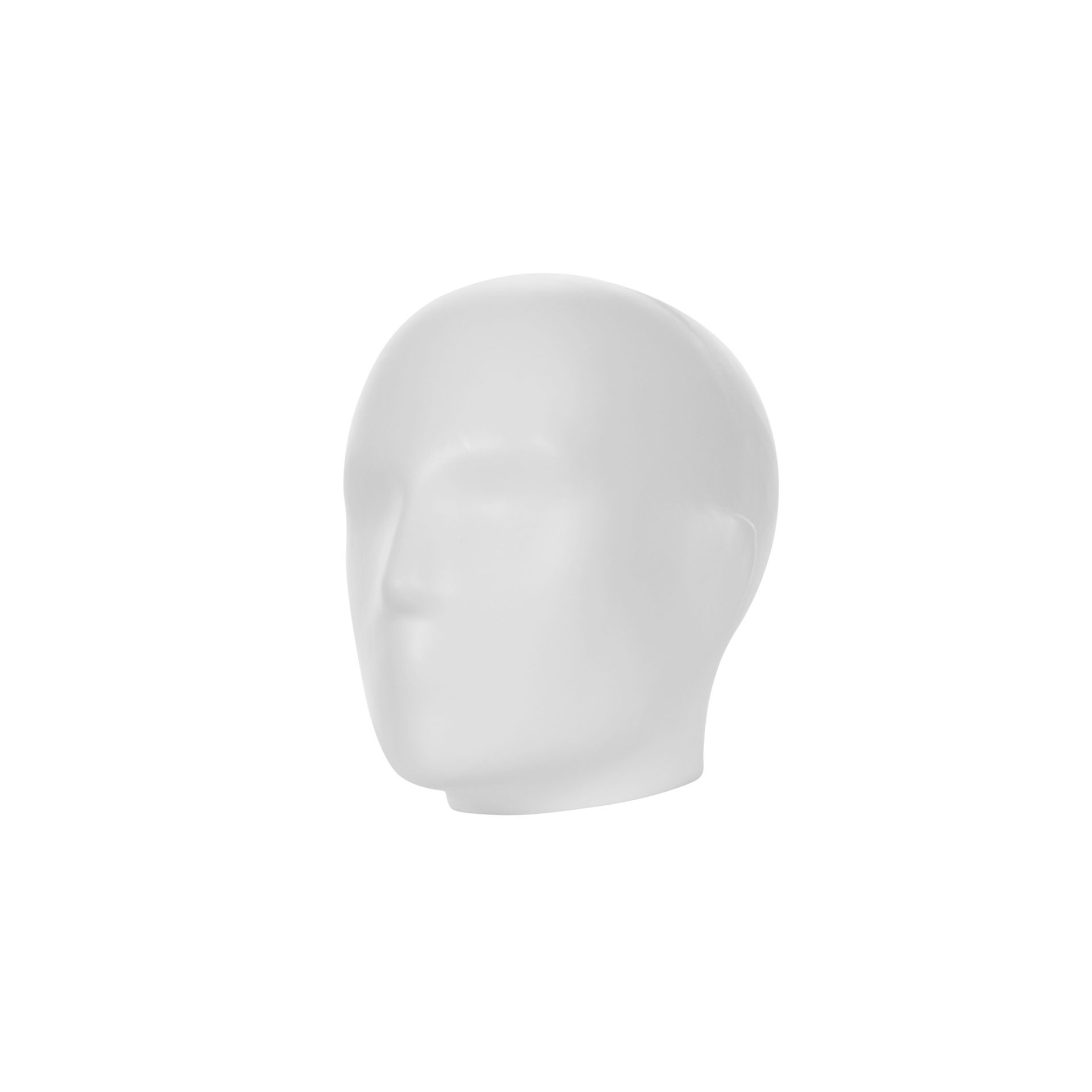 BINK - Tête femme stylisée abstraite en plastique, plastique recyclable blanc, pose TSD_WH
