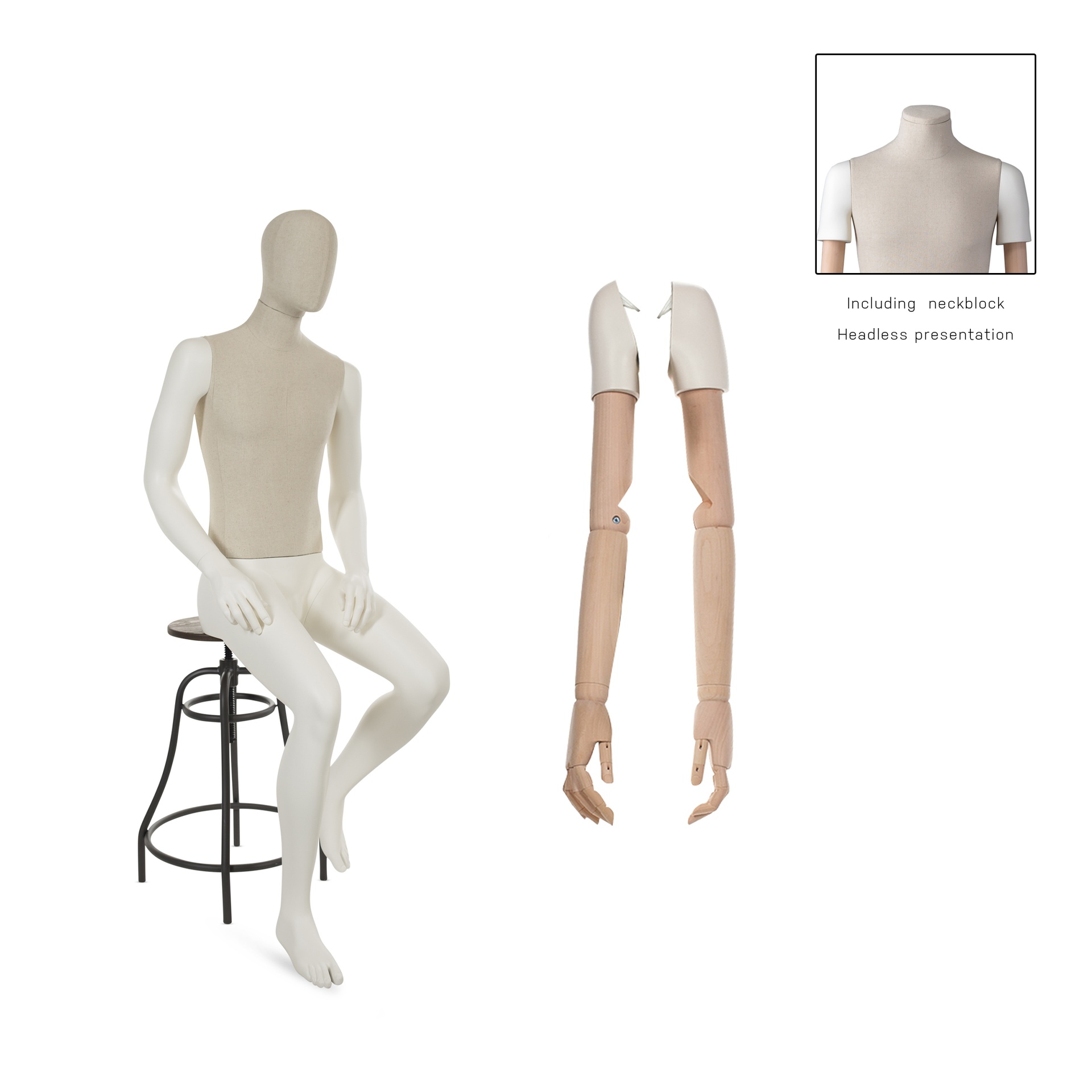 BINK - Abstrakte Herrenfigur, sitzend, Mix & Match