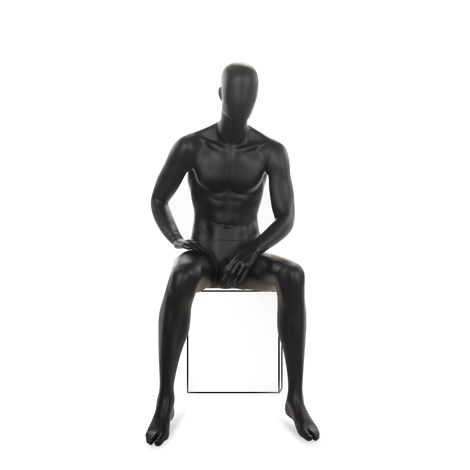 BINK - Schwarze Herren Schaufensterpuppe, mit abstraktem Kopf, Pose 23