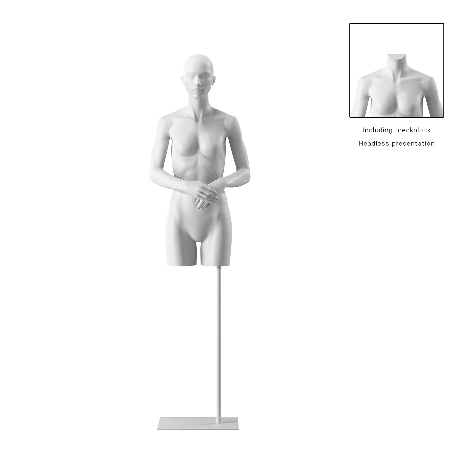 BINK - Torso mujer, blanco, incl. base, Bio FRP
