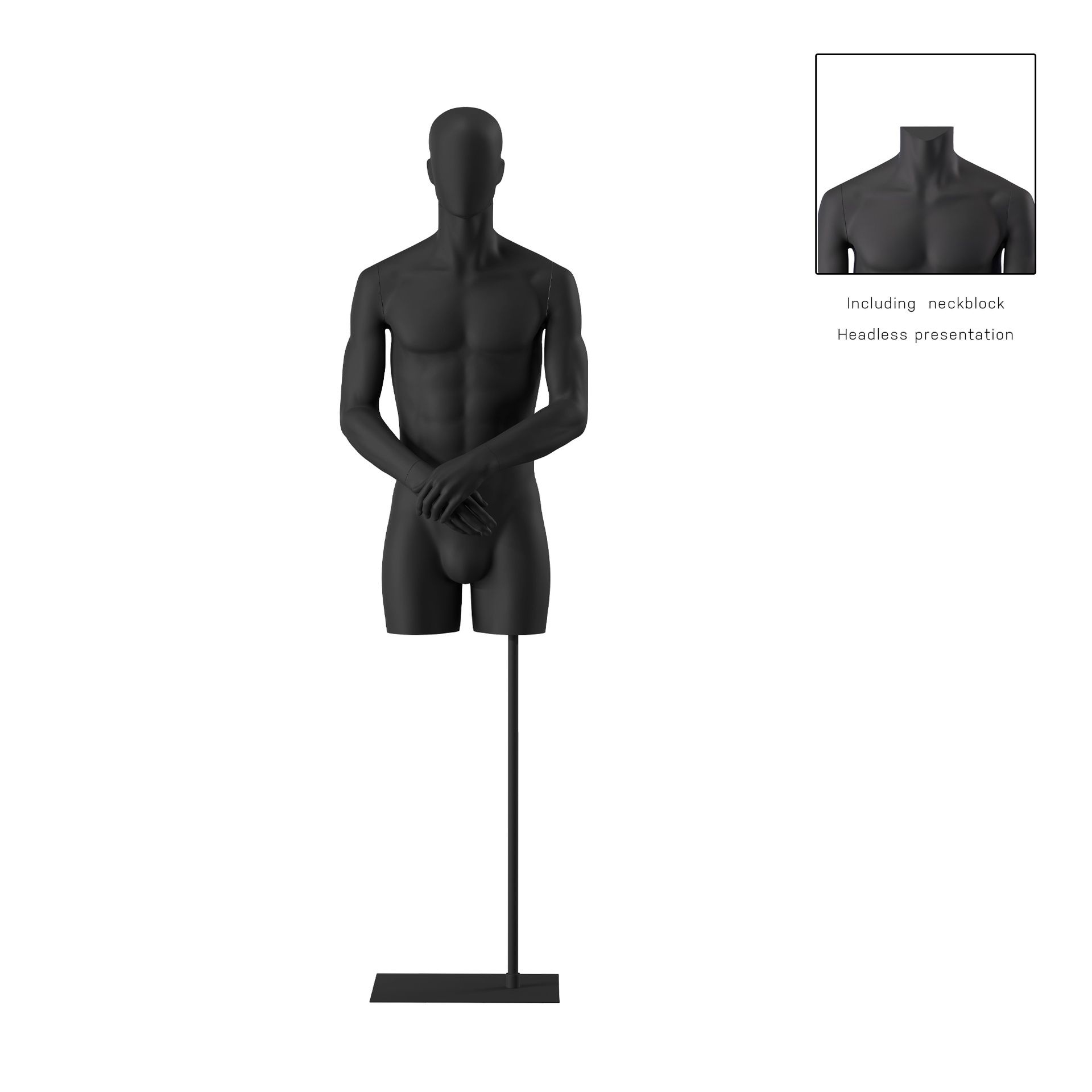 BINK - Buste homme, noir, socle inclus, Bio FRP