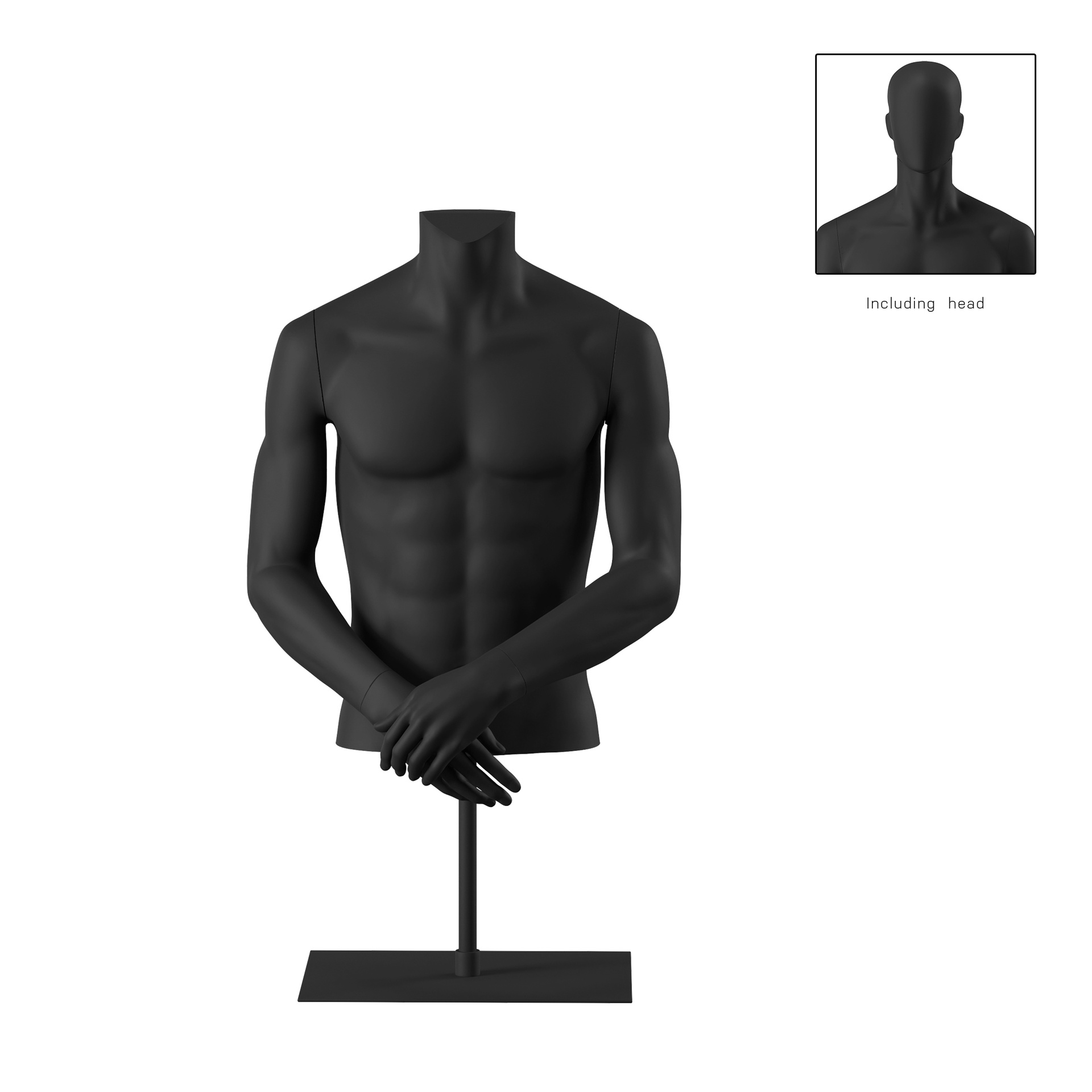 BINK - Kurzer Herrentorso, schwarz, inkl Ständer, Bio FRP