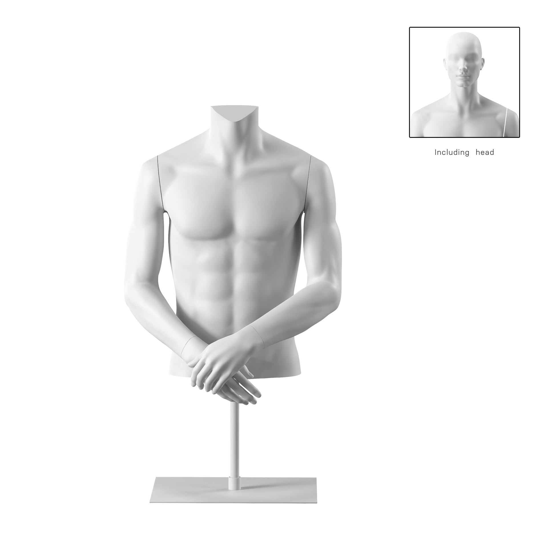 BINK - Torso hombre corto, blanco, incl.. base, Bio FRP