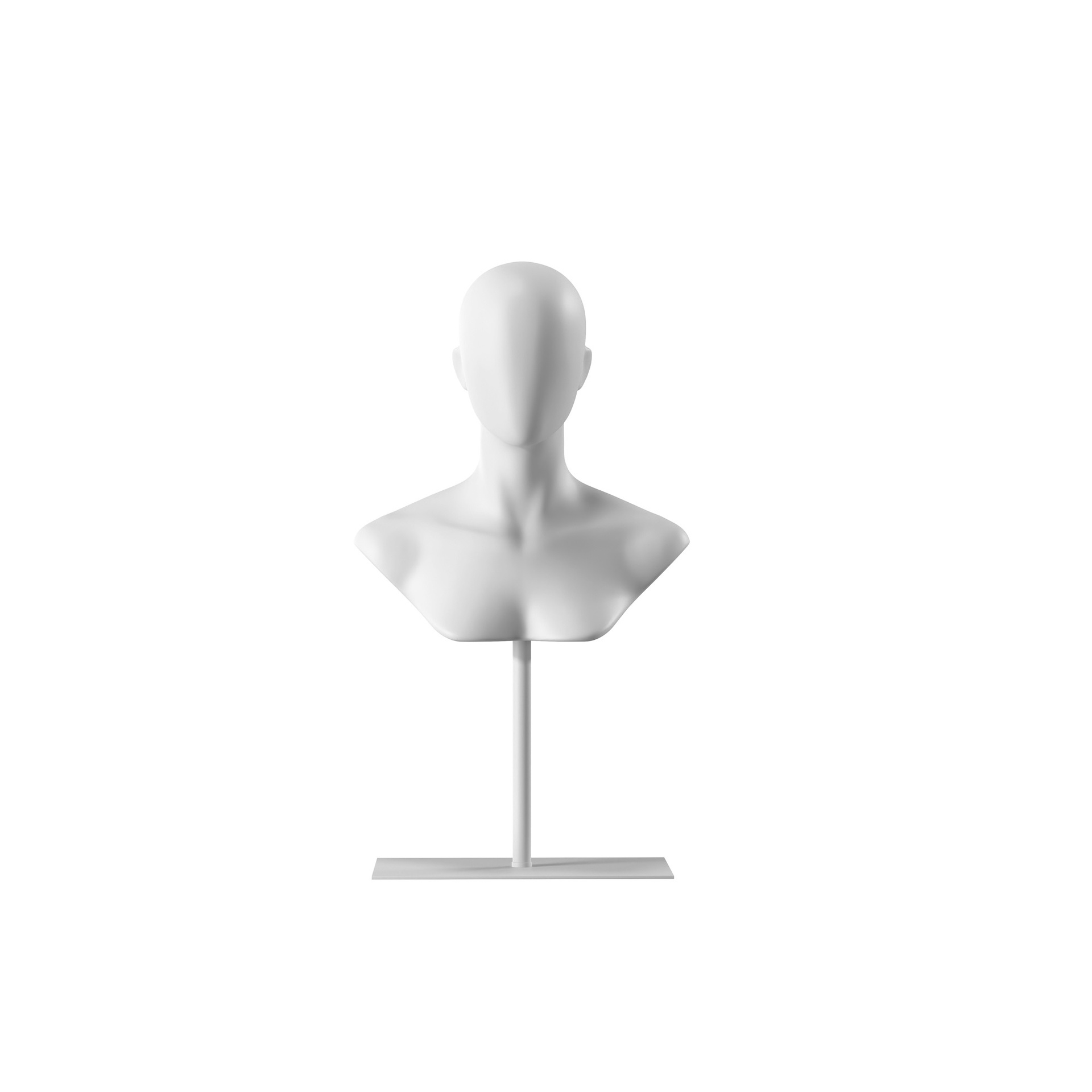 BINK - White abstract female head display on white powdercoated base