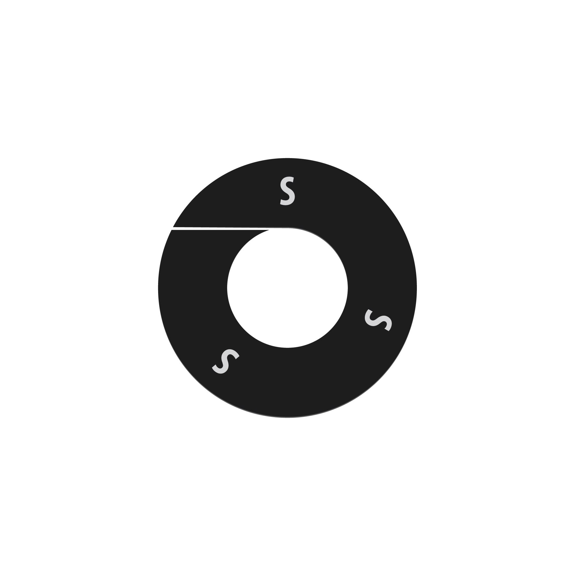 BINK - Maataanduider, zwart, opdruk wit, "S" ,per 10 st