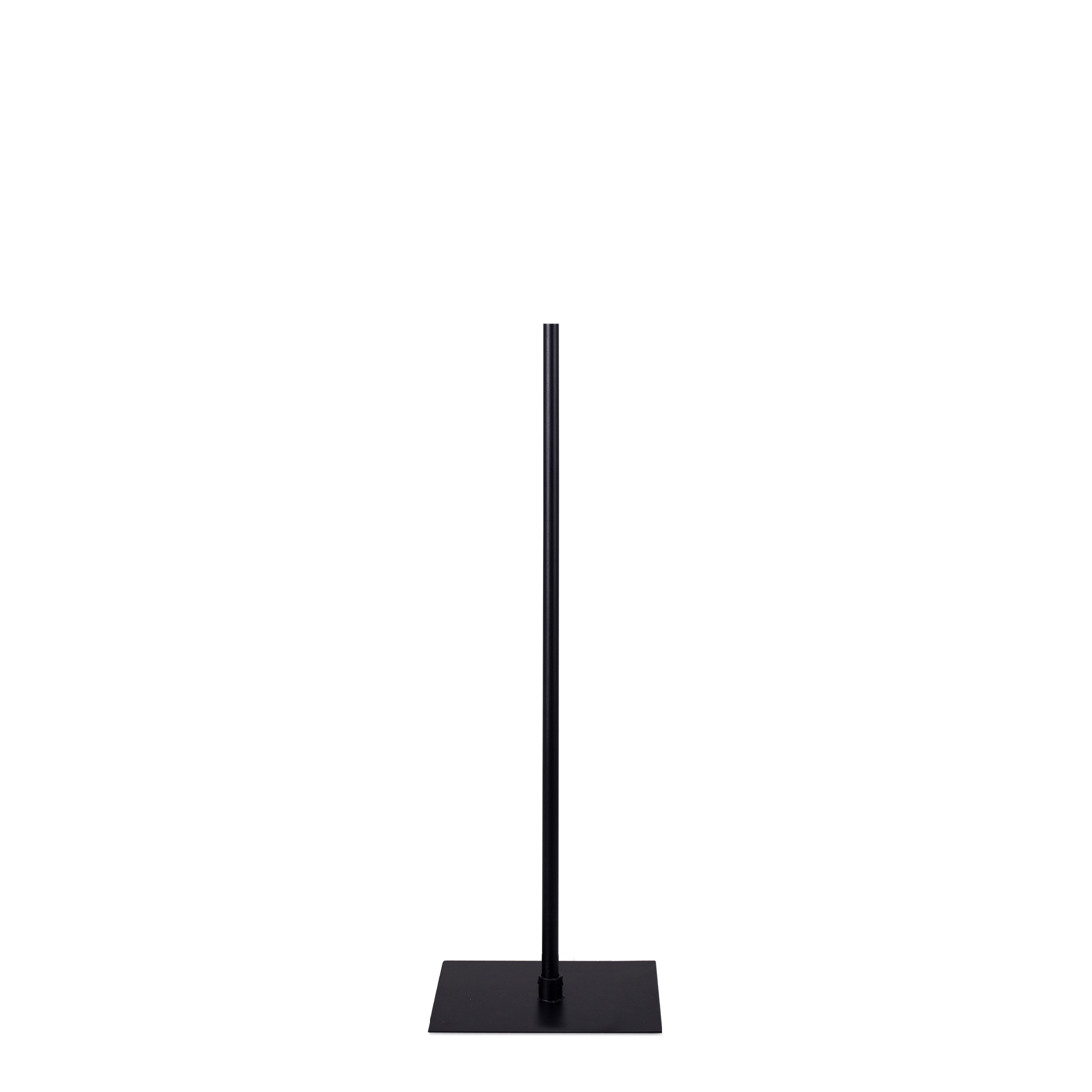 BINK - Support de buste avec connexion centrale, 80 cm, plate-forme rectangulaire, peint en poudre noir