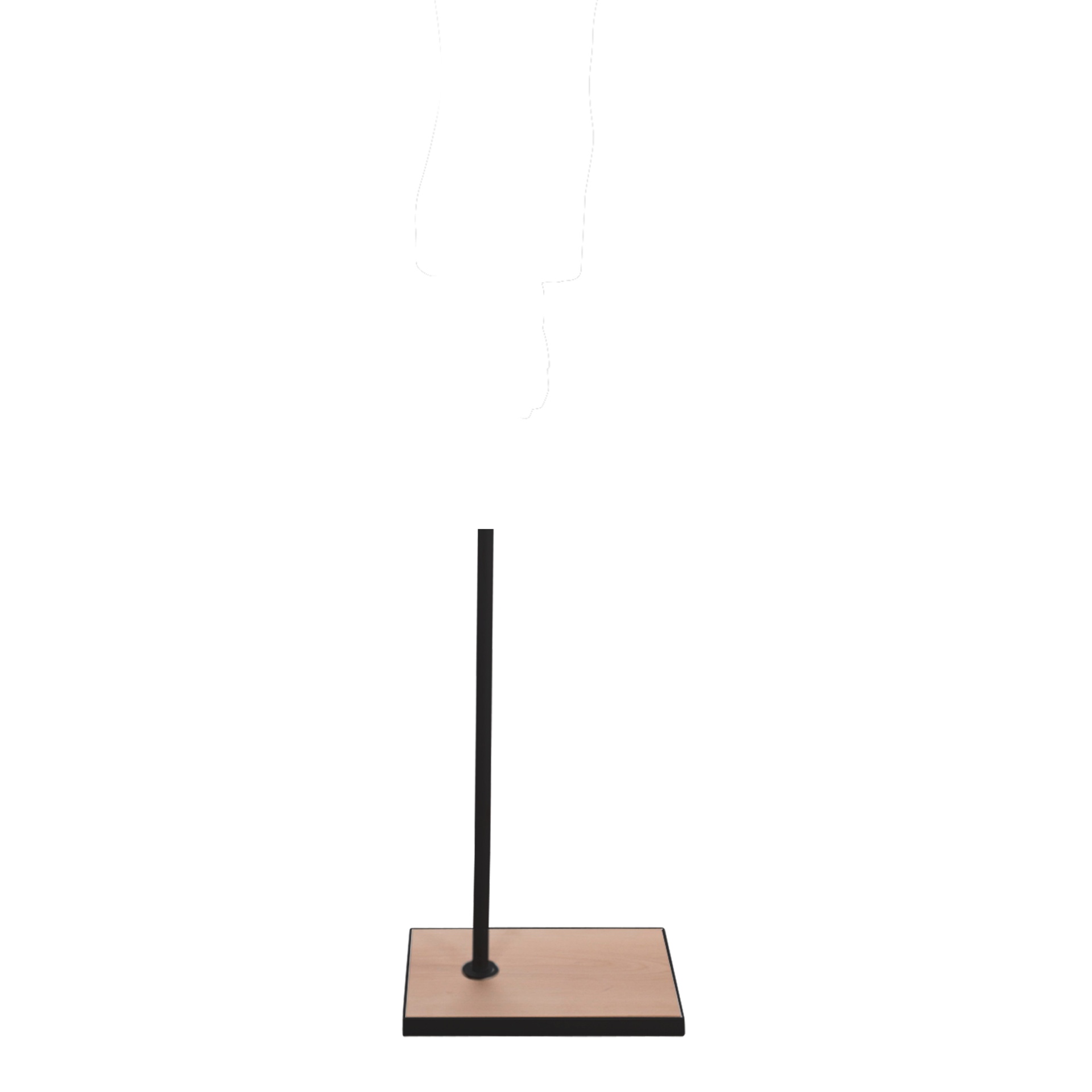 BINK - Ständer für Büste, rechteckige Fußplatte 27x37 cm, Stab Länge 55 cm, Anschluss aus der Mitte, Holz und schwarz