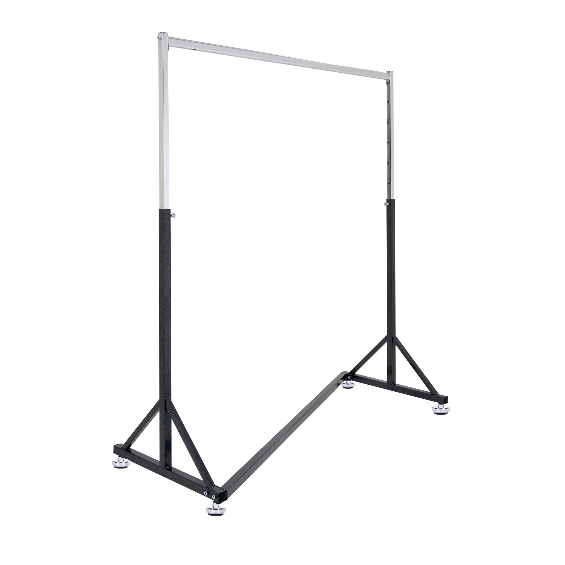 BINK - Kleiderständer auf Rollen mit Bremse, Hammerschlagoptik, Einzelstange, rutschfeste Füße, höhenverstellbar, 140cm
