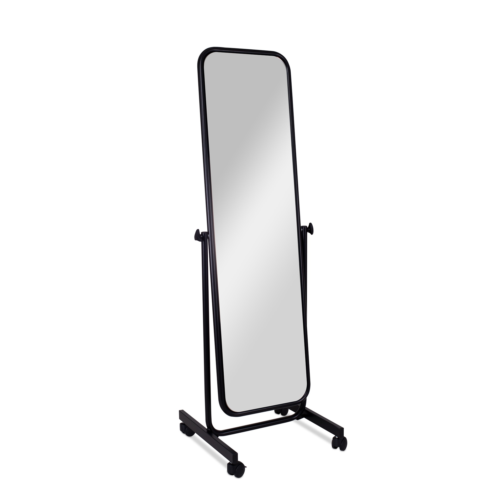 BINK - Verstellbarer Standspiegel mit Rollen, Schwarz, 50x160 cm