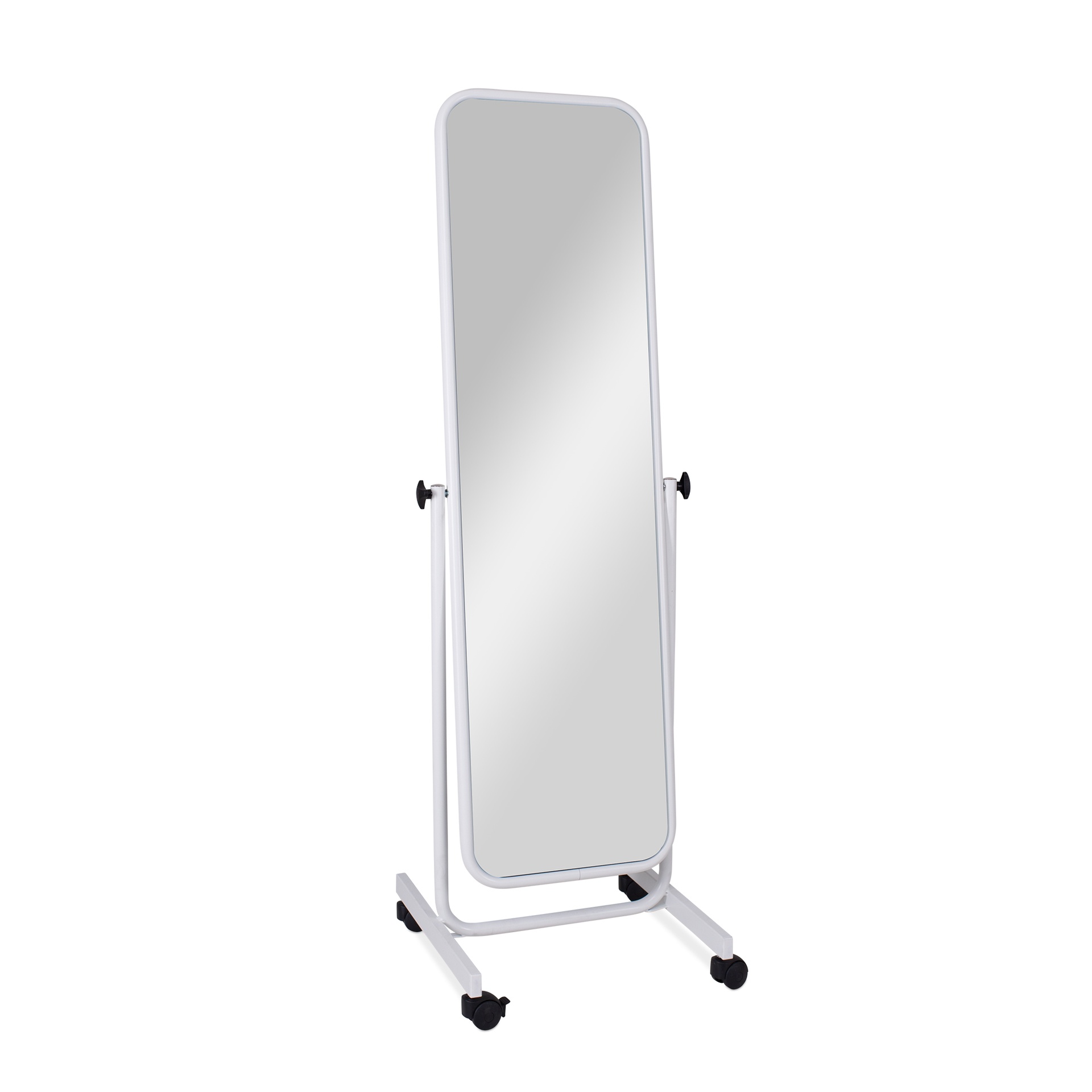 BINK - Verstelbare passpiegel met wielen, wit, 50x160cm