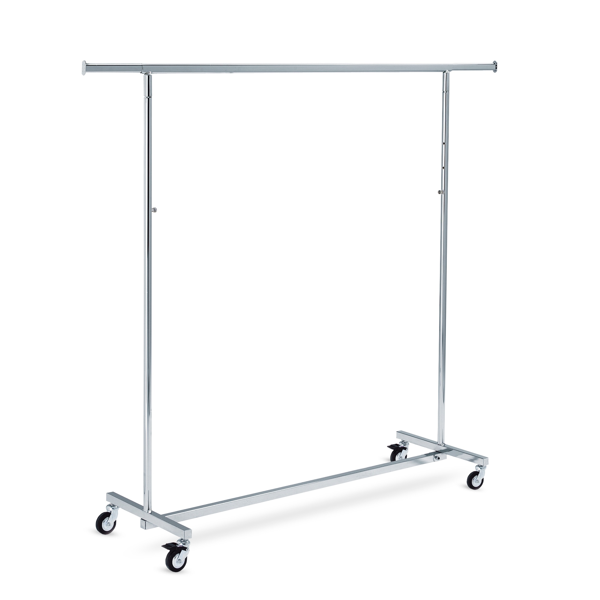 BINK - Kleiderständer auf Rollen mit Bremse, höhenverstellbar, chrom, 100cm