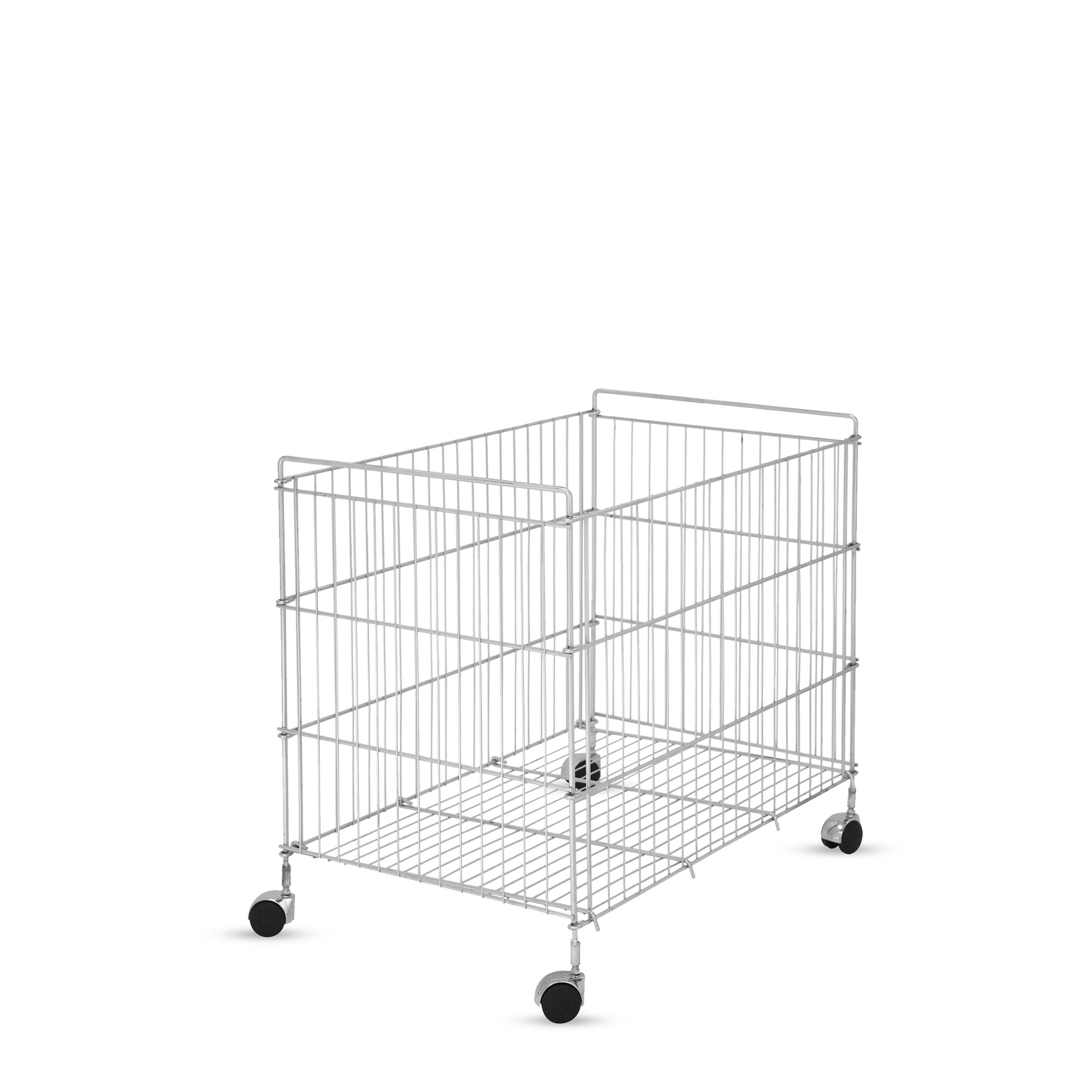 BINK - Grid basket, chrome, wheels diam.8cm, height 70 cm